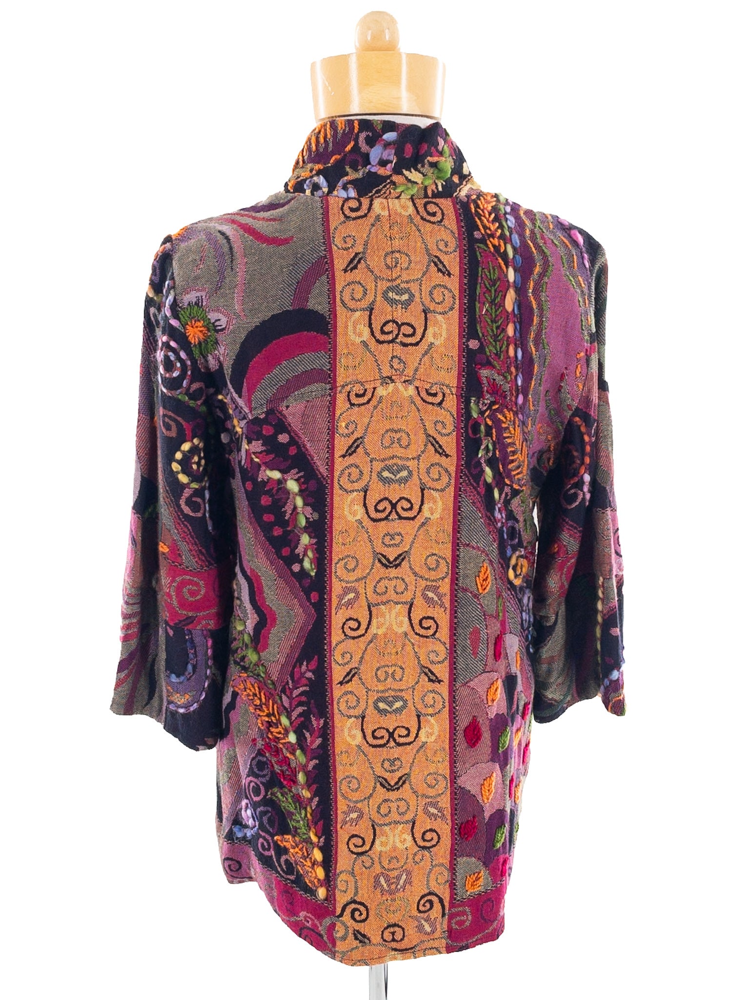 Soft Surroundings Multi-Color Embroidered Rayon Blend Size SP Blazer