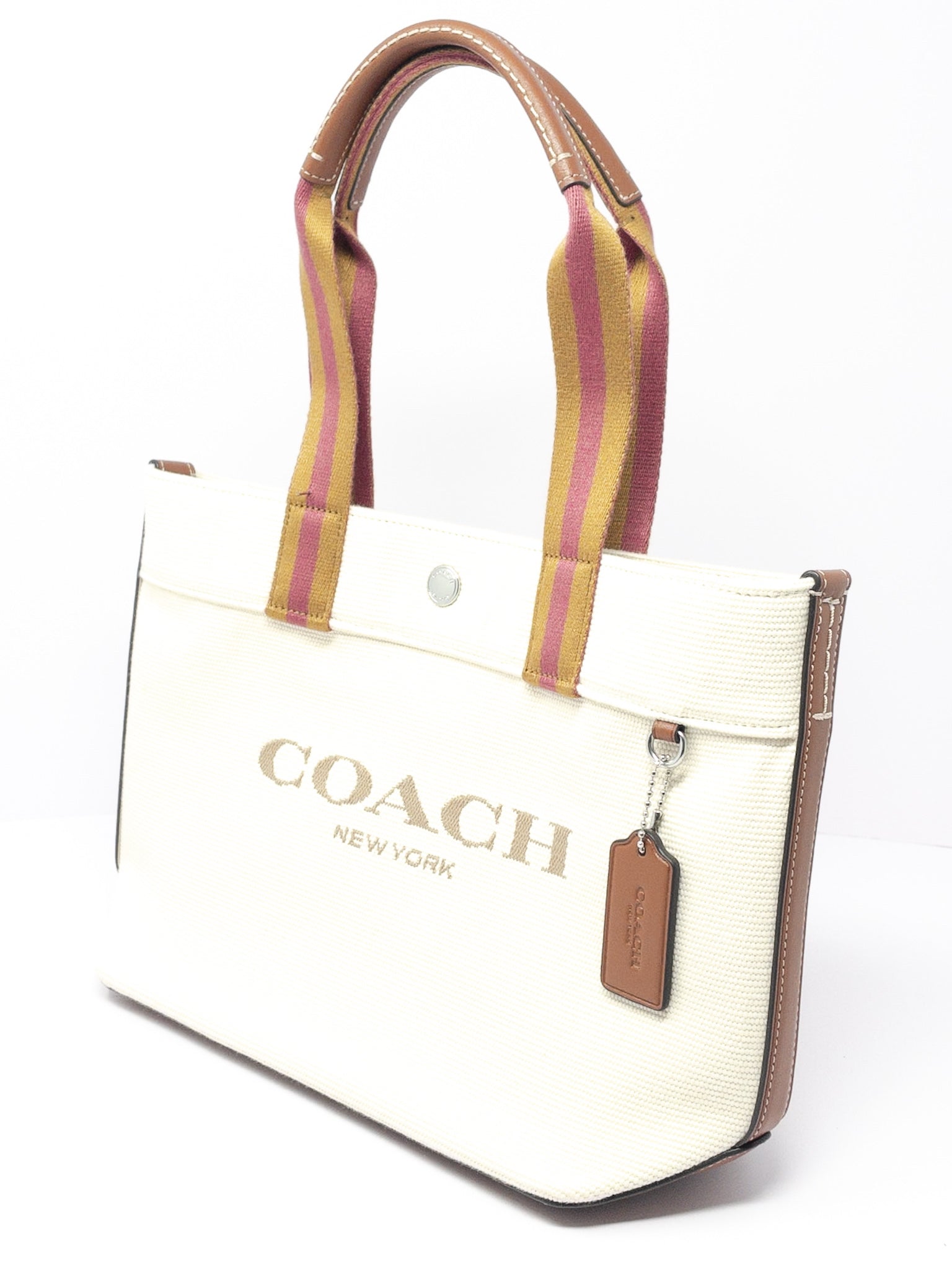 Coach Tan Multi Woven Fabric Tote