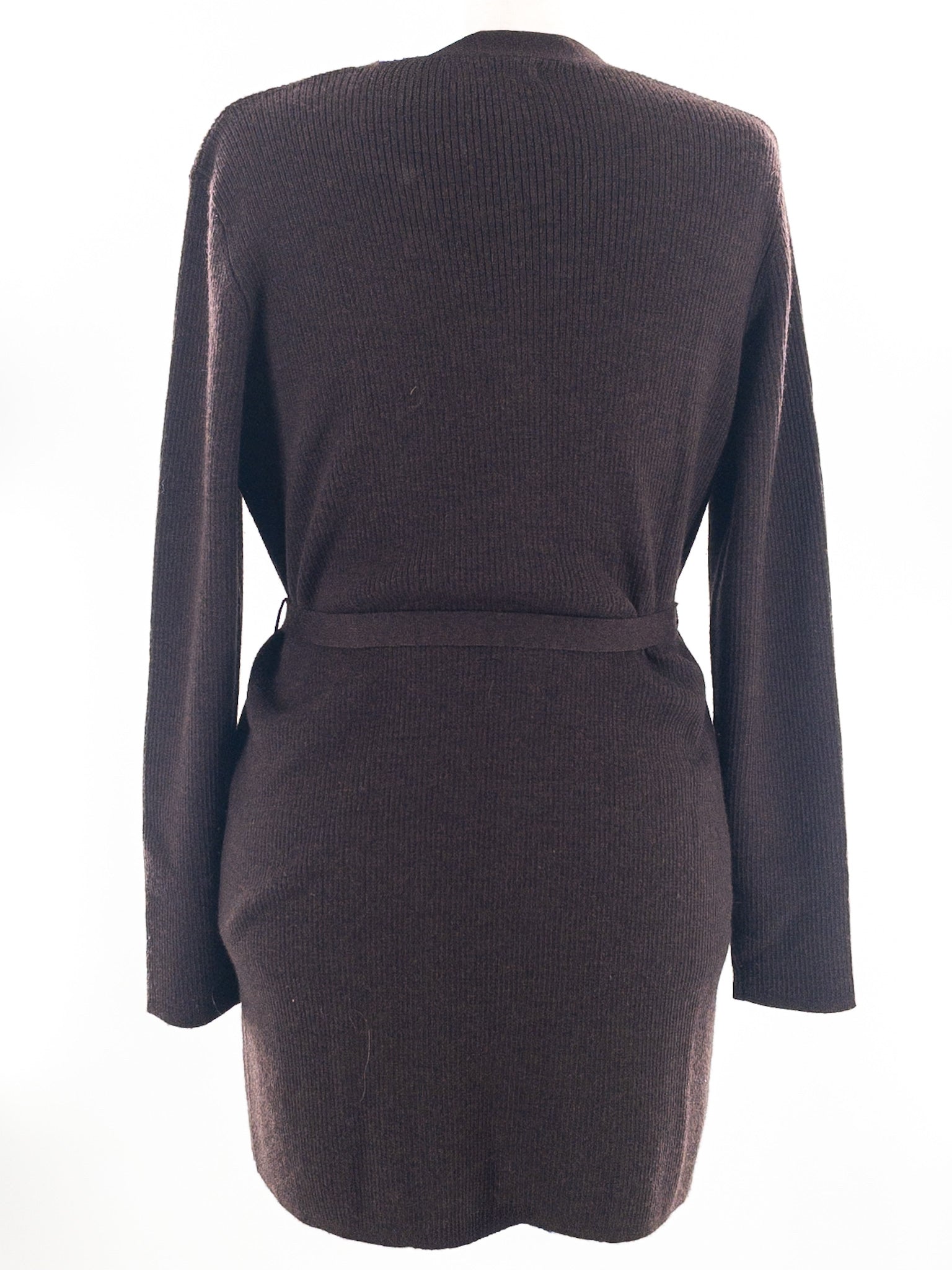 Sarah Spencer Brown Ribbed Wool Size L Cardigan