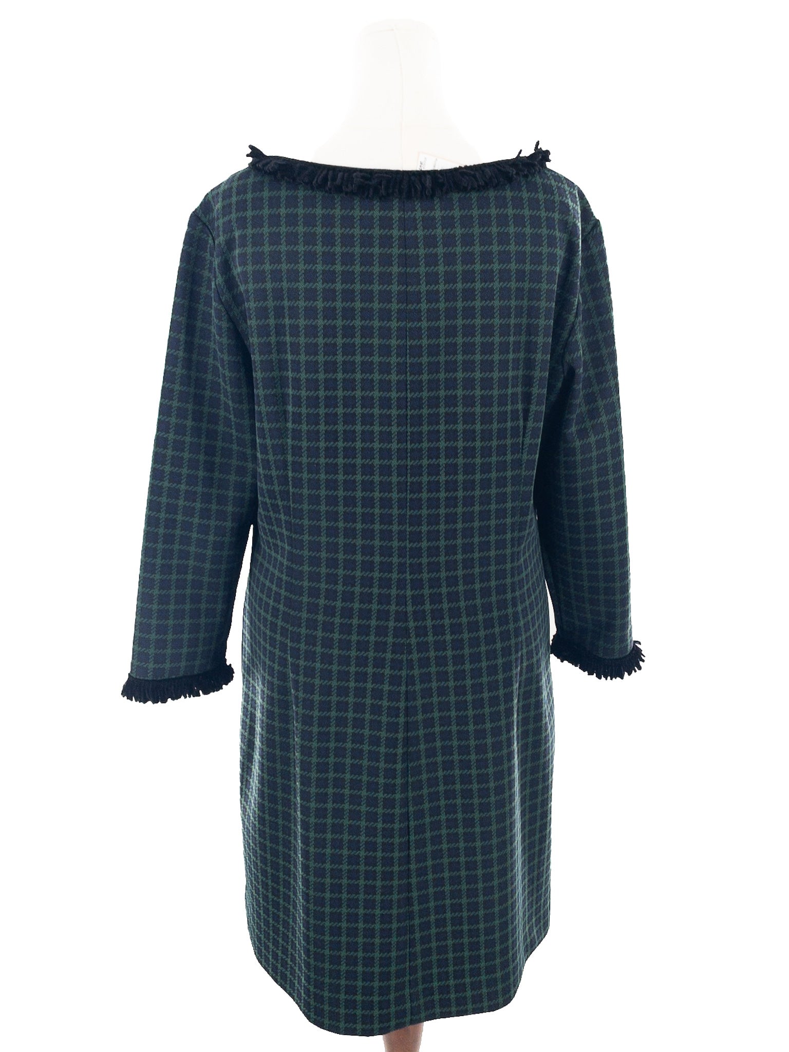 Sara Campbell Green Black Plaid Polyester Long Sleeve Size XL Dress