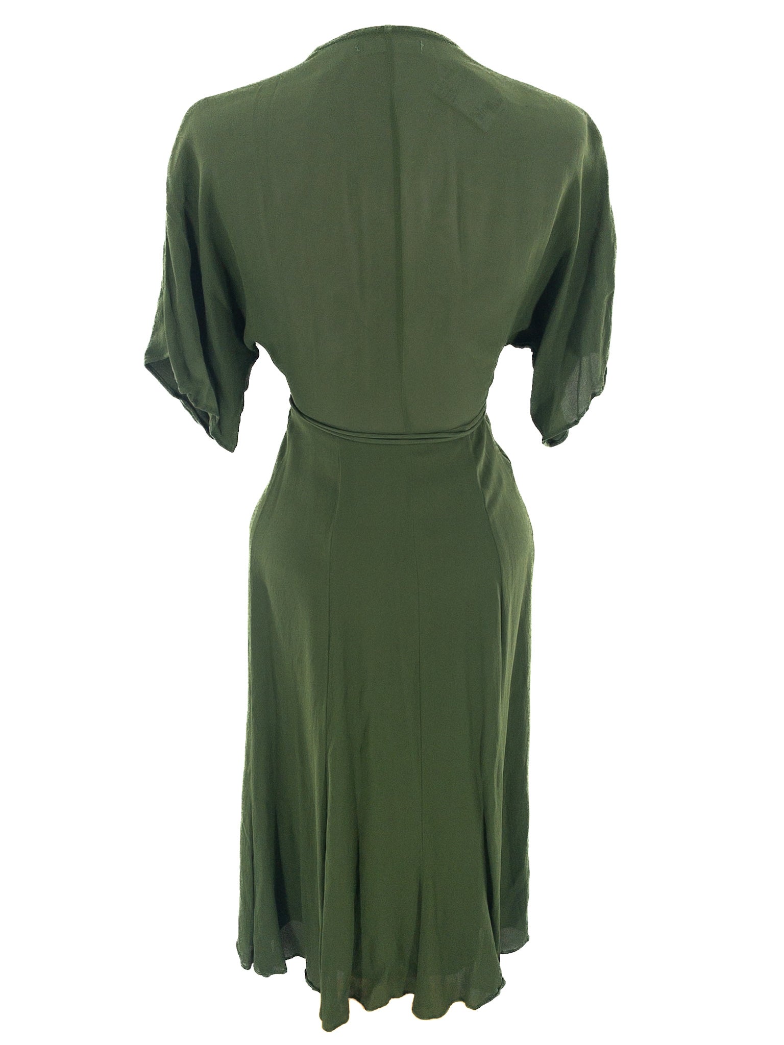 Reformation Olive Wrap Viscose Short Sleeve Size S Dress