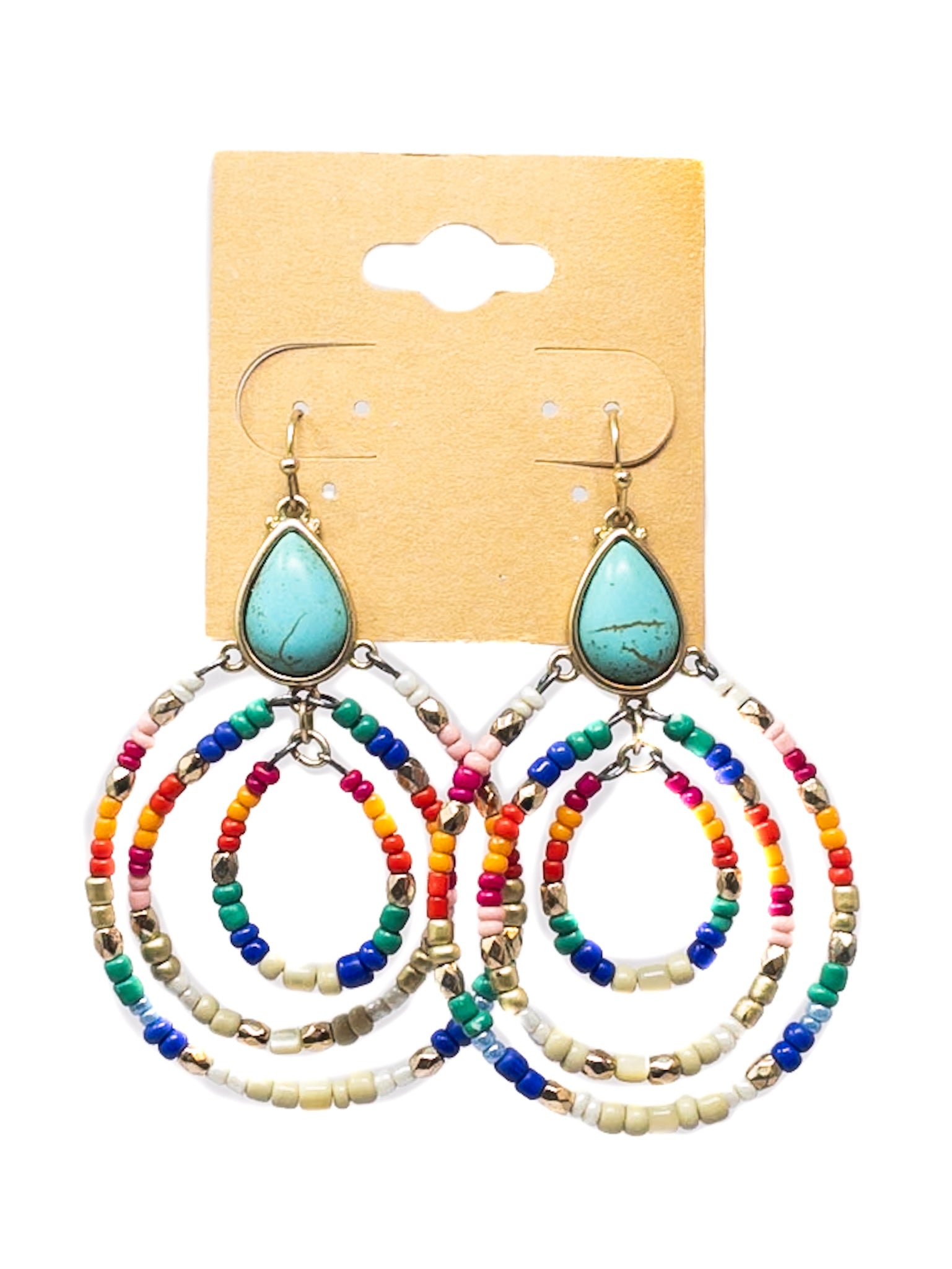 Multi-Color Beaded Earrings
