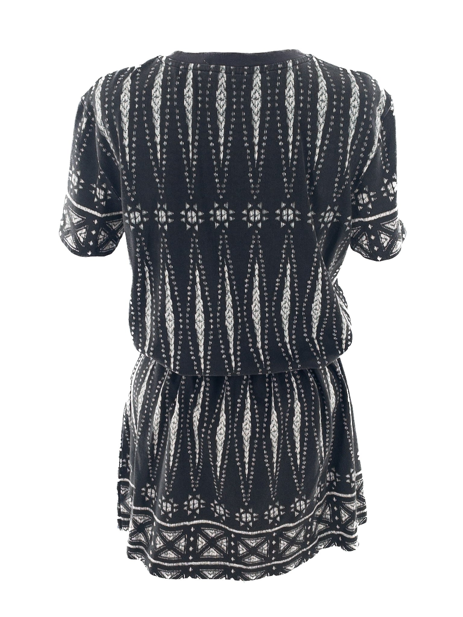 Tory Burch Black Cream Print Cotton Short Sleeve Size S Dress