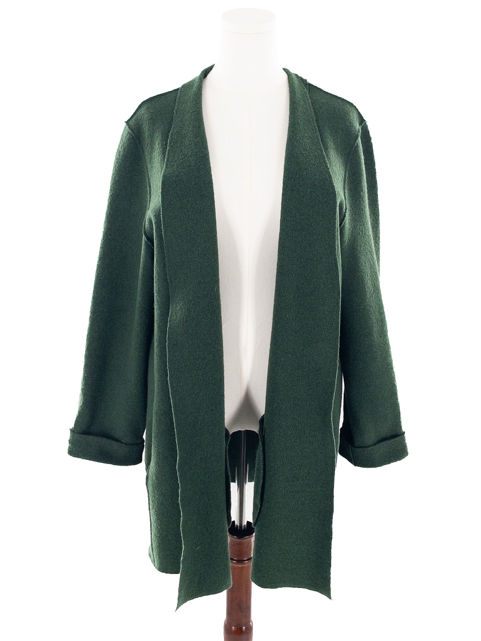 Eileen Fisher Forest Green Felted Wool Size XL Blazer