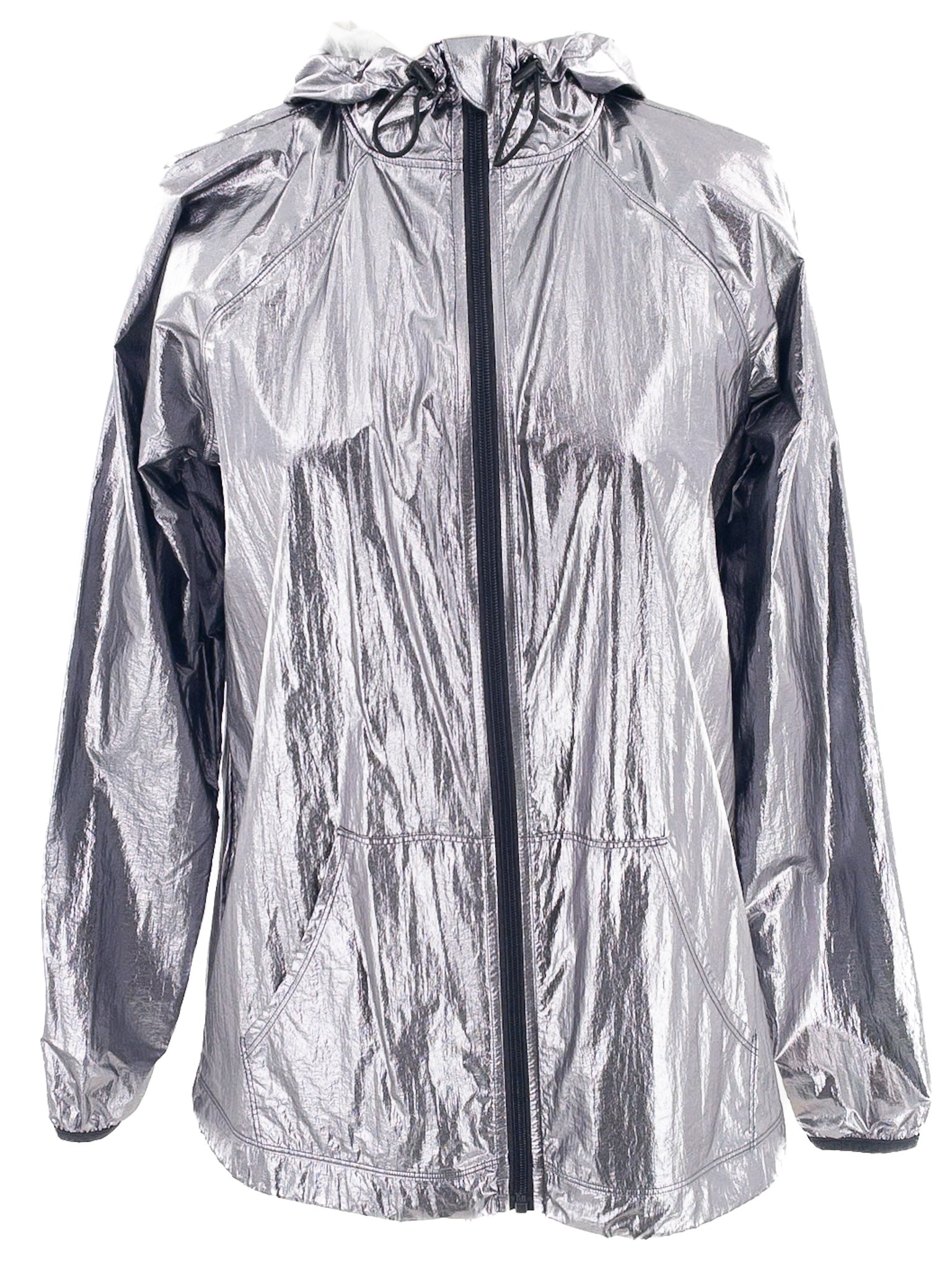 Ideology Silver Hooded Nylon Size S Jacket