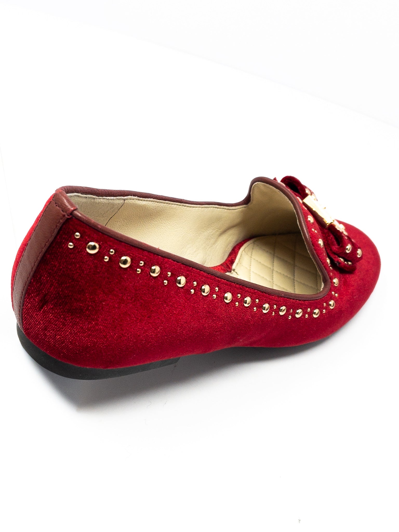 Cole Haan Red Gold Studded Velvet 8 Flats