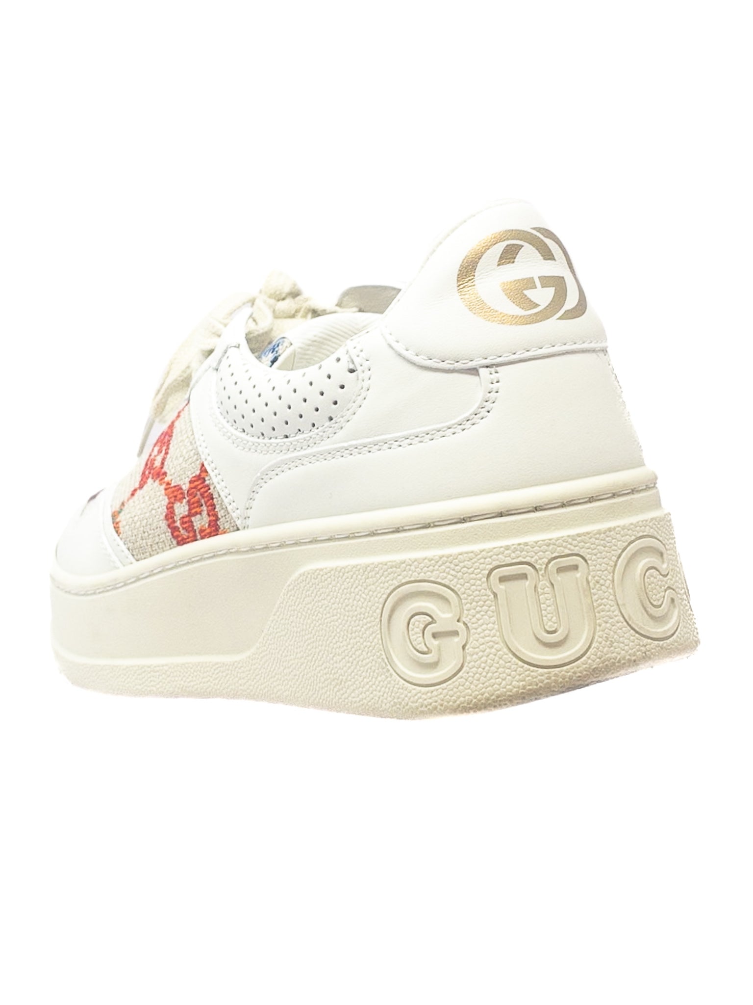 Gucci Ivory Multi Logo Canvas 9.5 Sneakers