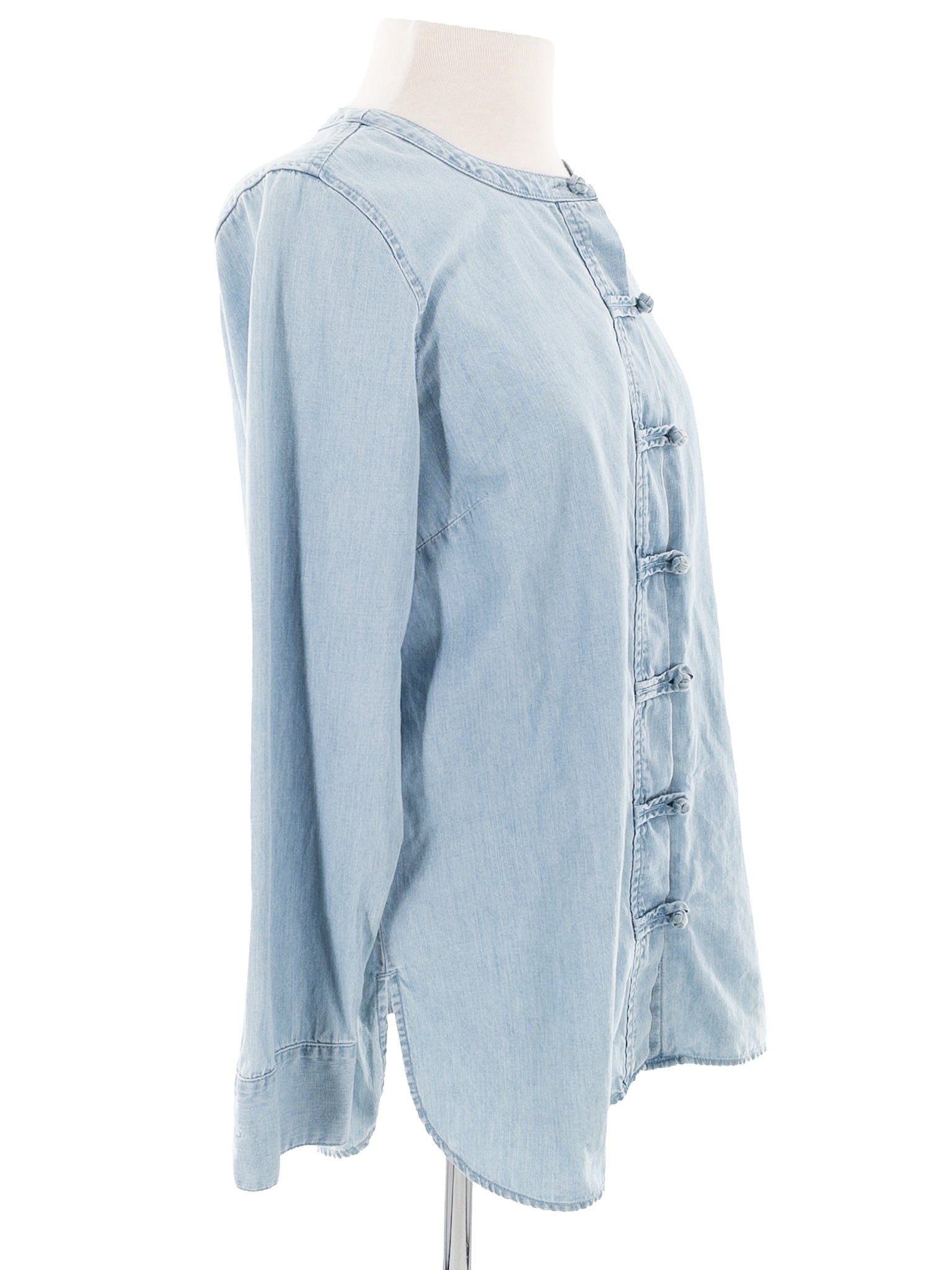 J Jill Light Blue Chambray Button Down Size XS Blouse