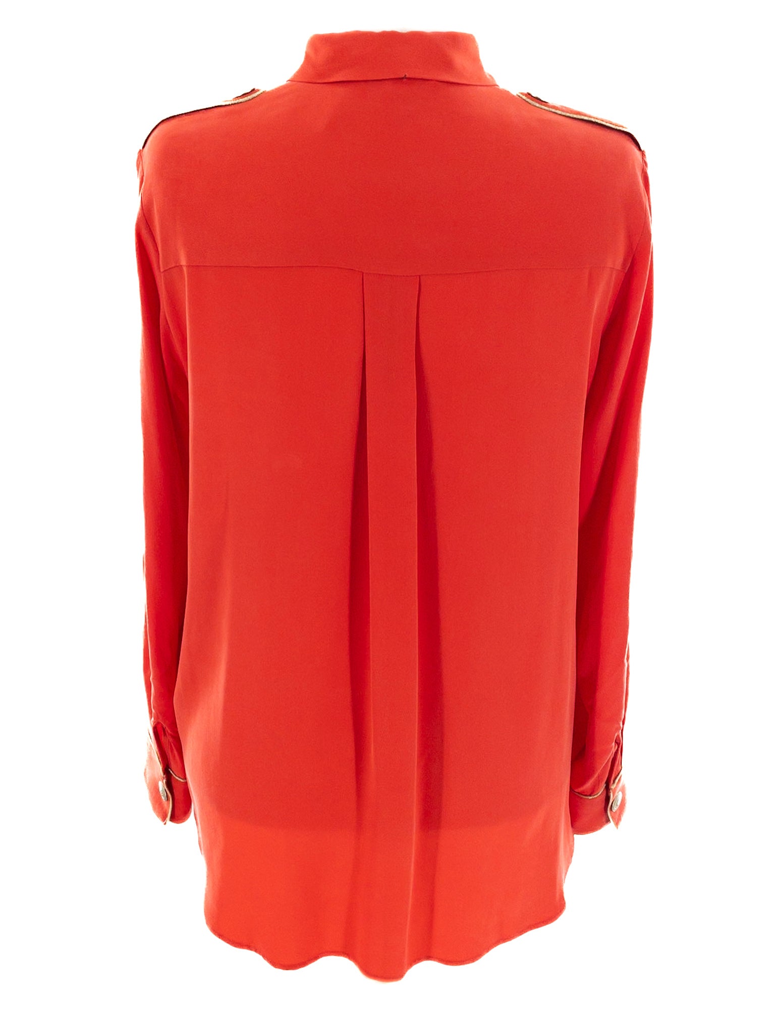 Pierre Balmain Poppy Silk Long Sleeve Size 10 Blouse