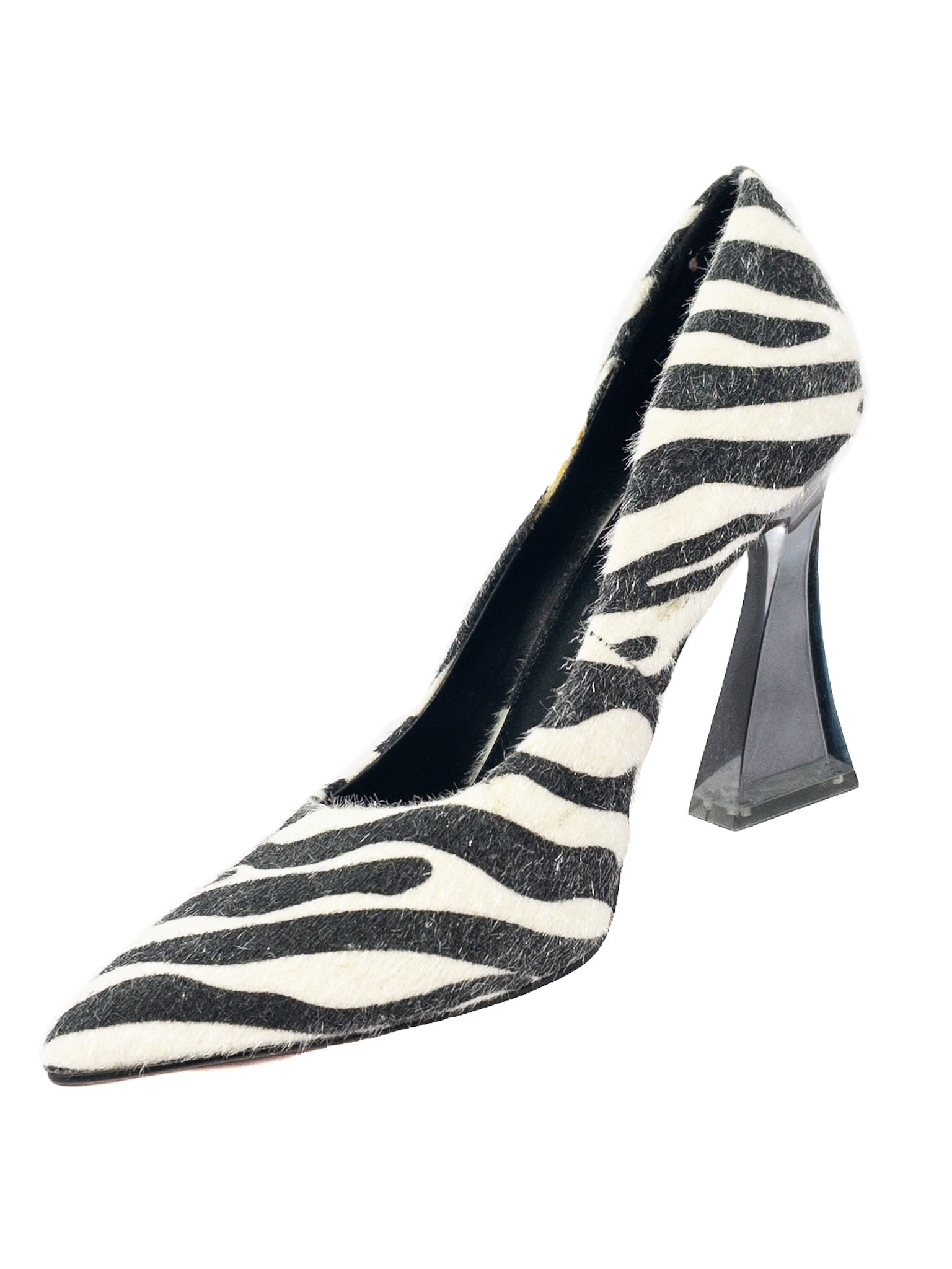 Katy Perry Black White Zebra Print calf hair 7.5 Pumps