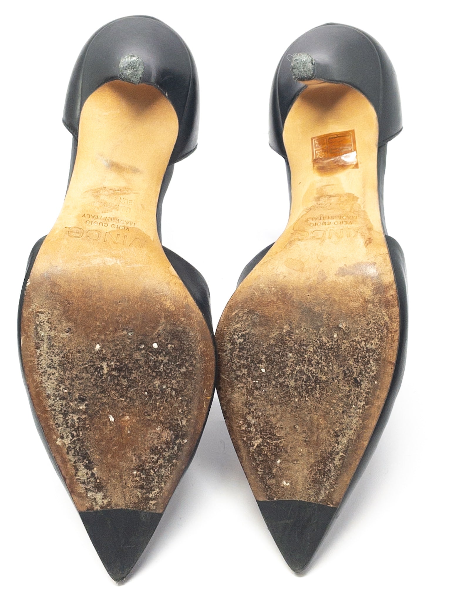 Vince Black Cut Out Leather 7.5 Pumps