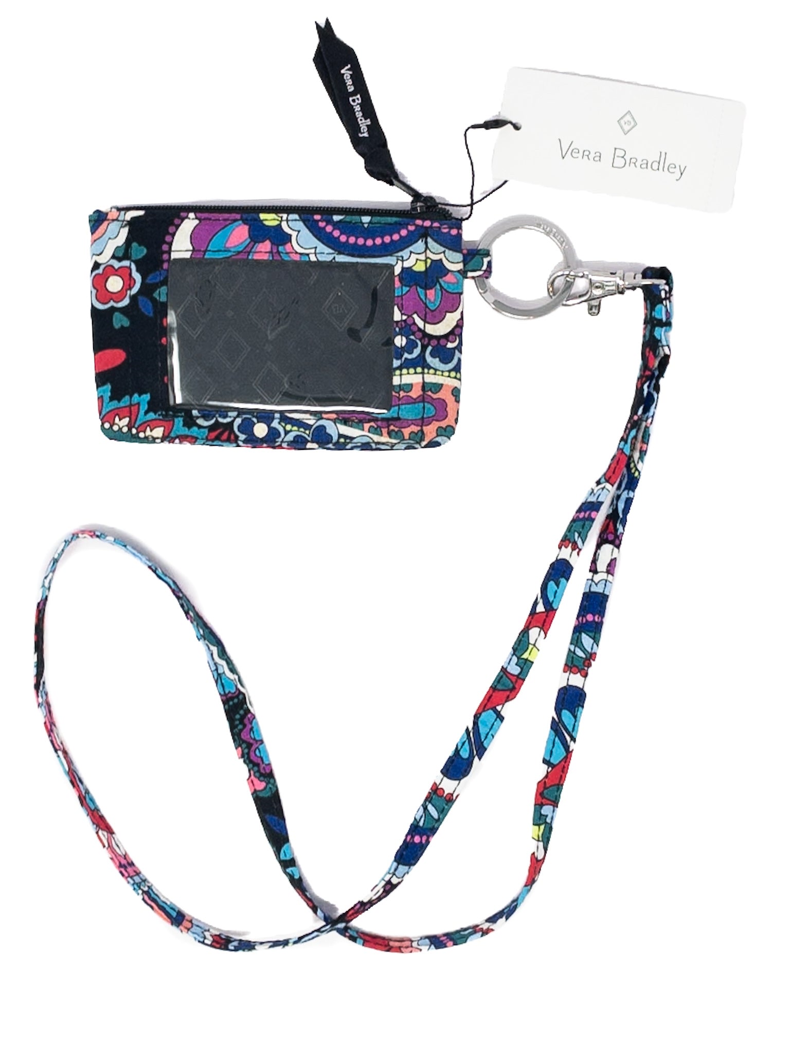 Vera Bradley Black Multi Floral Cotton Blend Purse