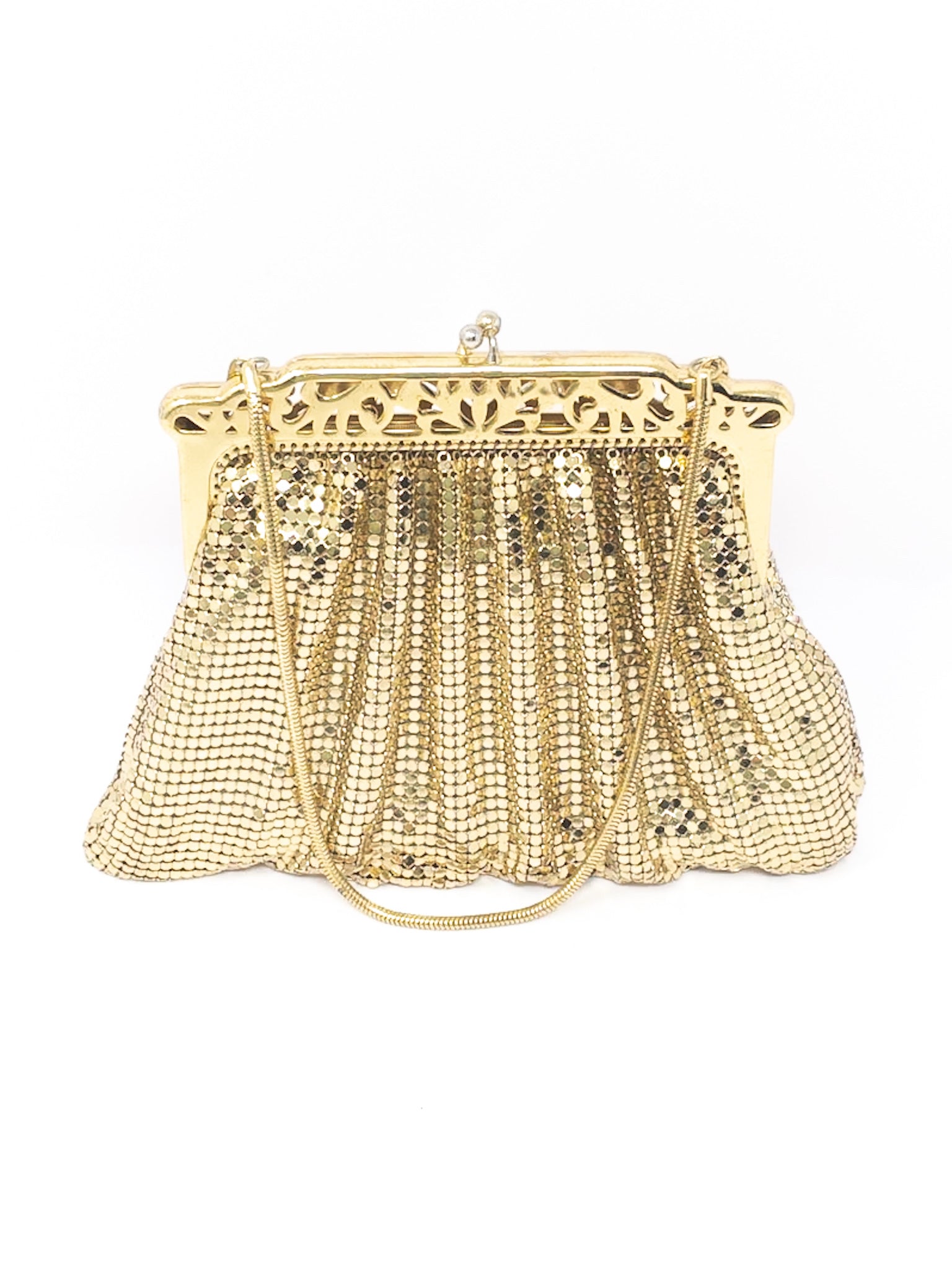 Whiting & Davis Gold Mesh Metallic Purse