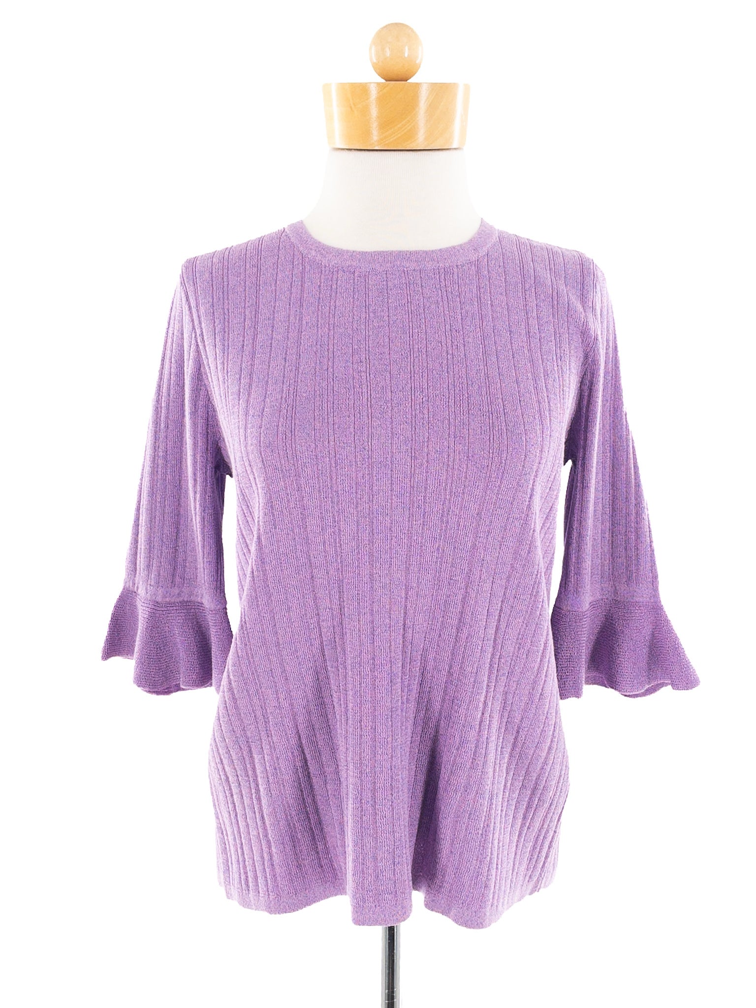 Chicos Lavender Ribbed Viscose Blend Size M Sweaters