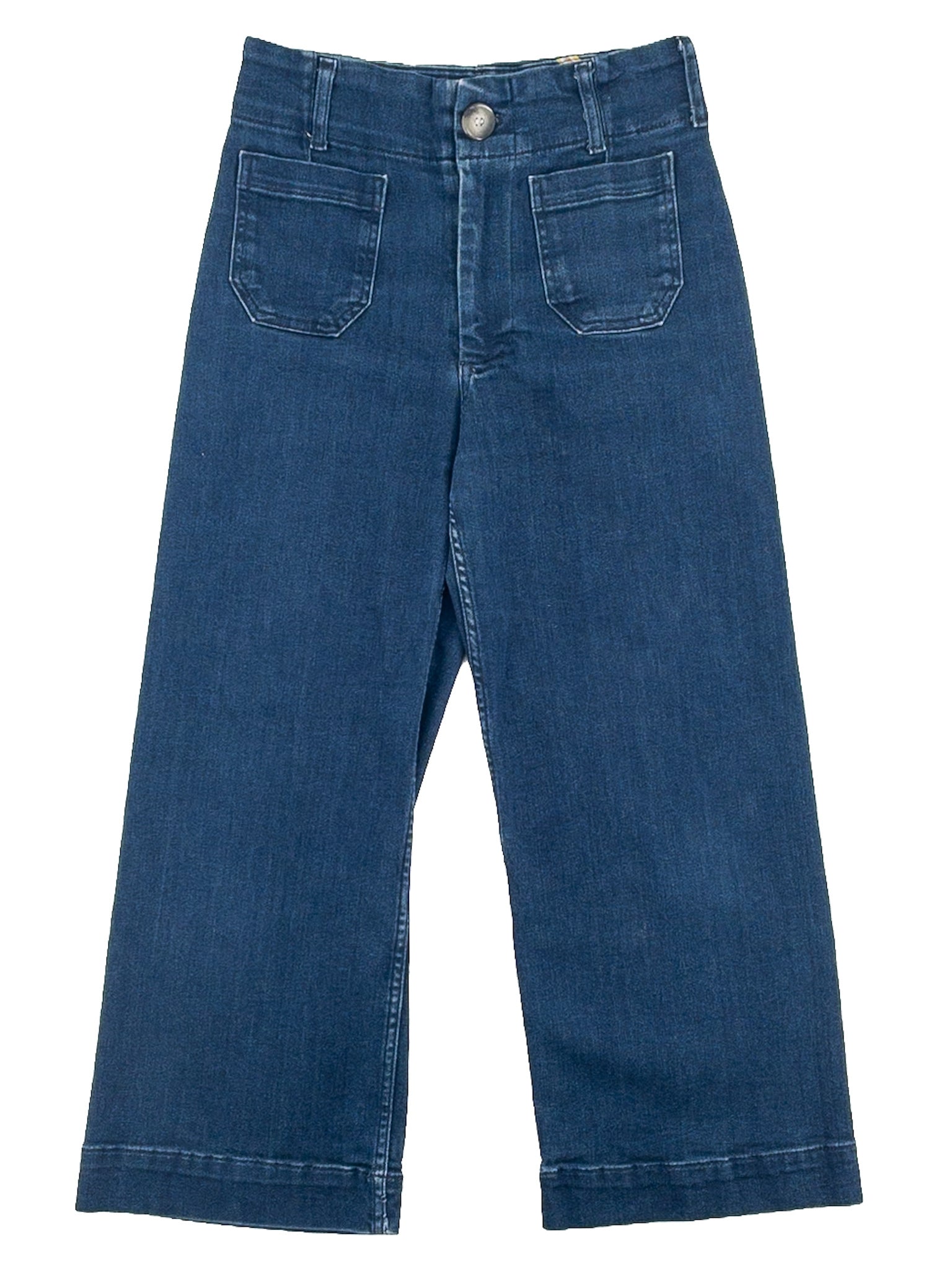 Maeve Blue Washed Denim Wide Leg Size 2P Jeans
