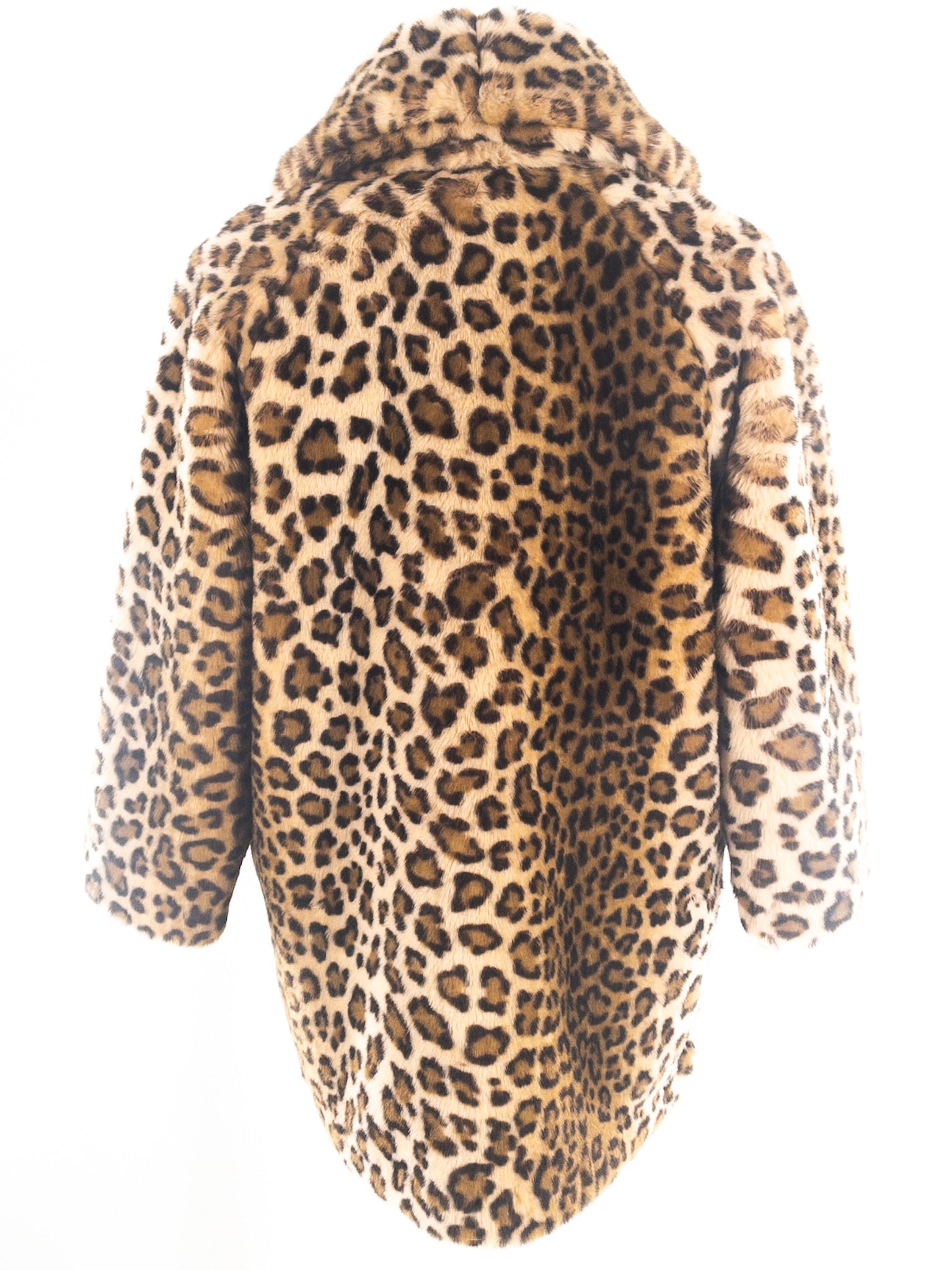 Hinge Tan Brown Leopard Print Faux Fur Size XS Coat