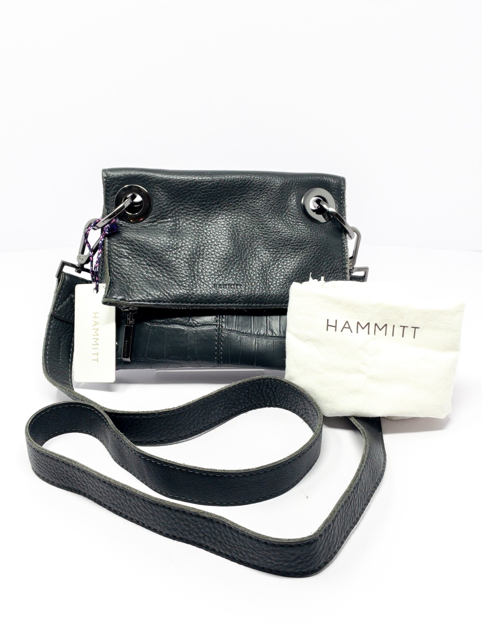 Hammitt Gray Grommet Leather Cross Body