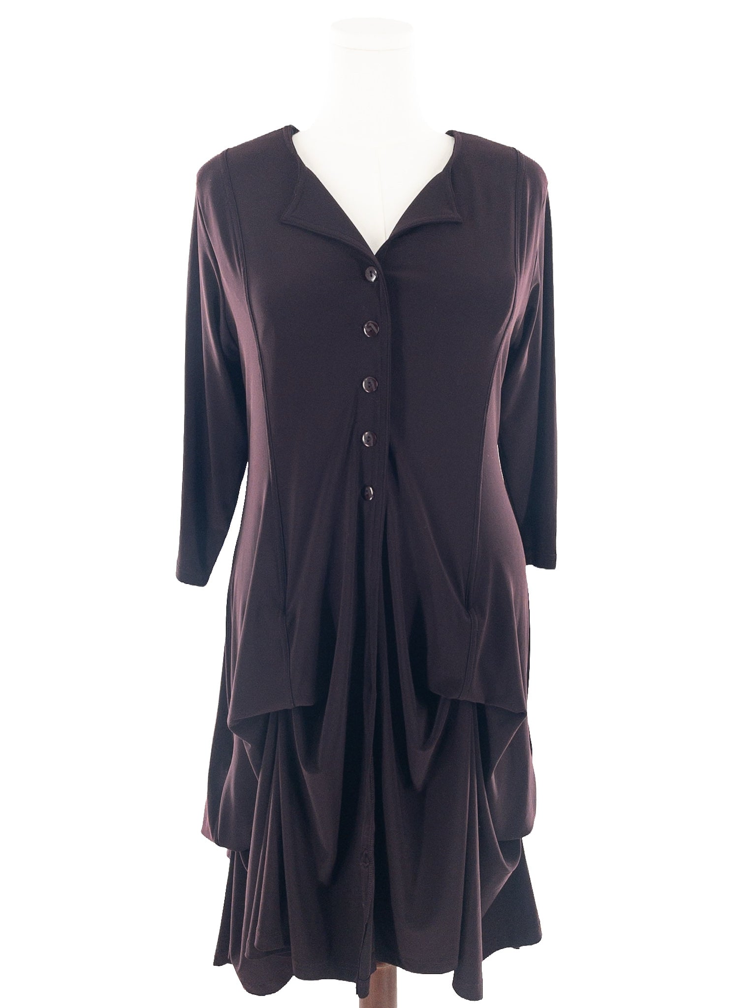 Sympli Chocolate Long Sleeve Size 12 Dress