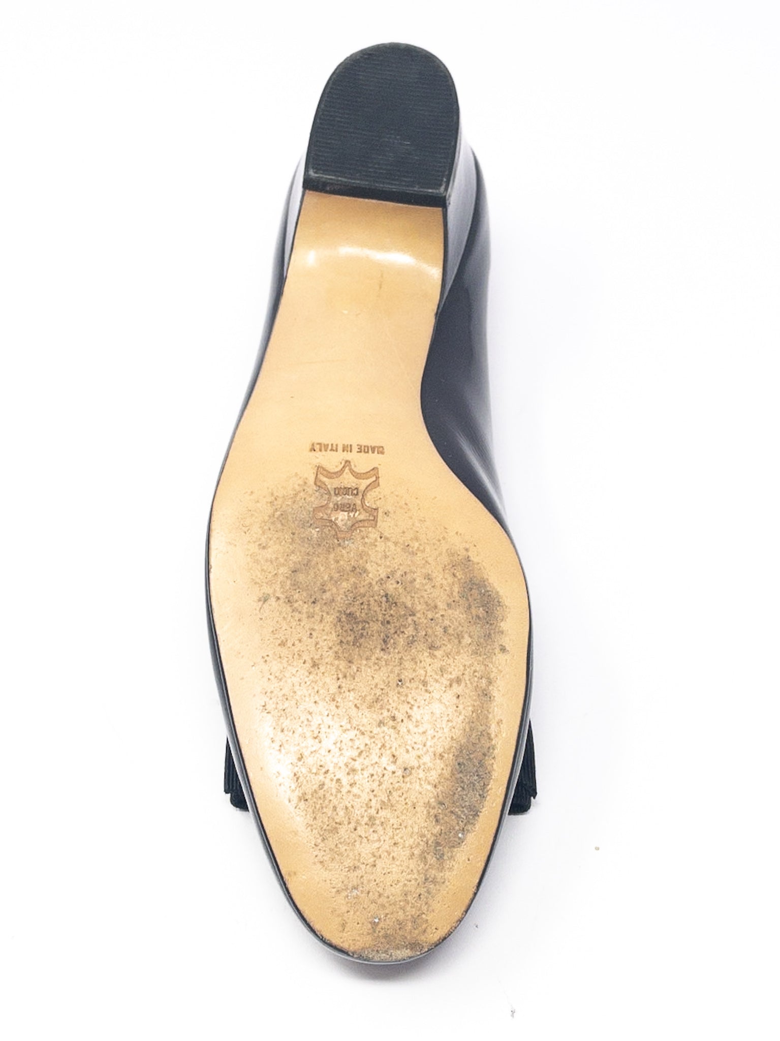 Ferragamo Black Bow Patent Leather 6 Pumps