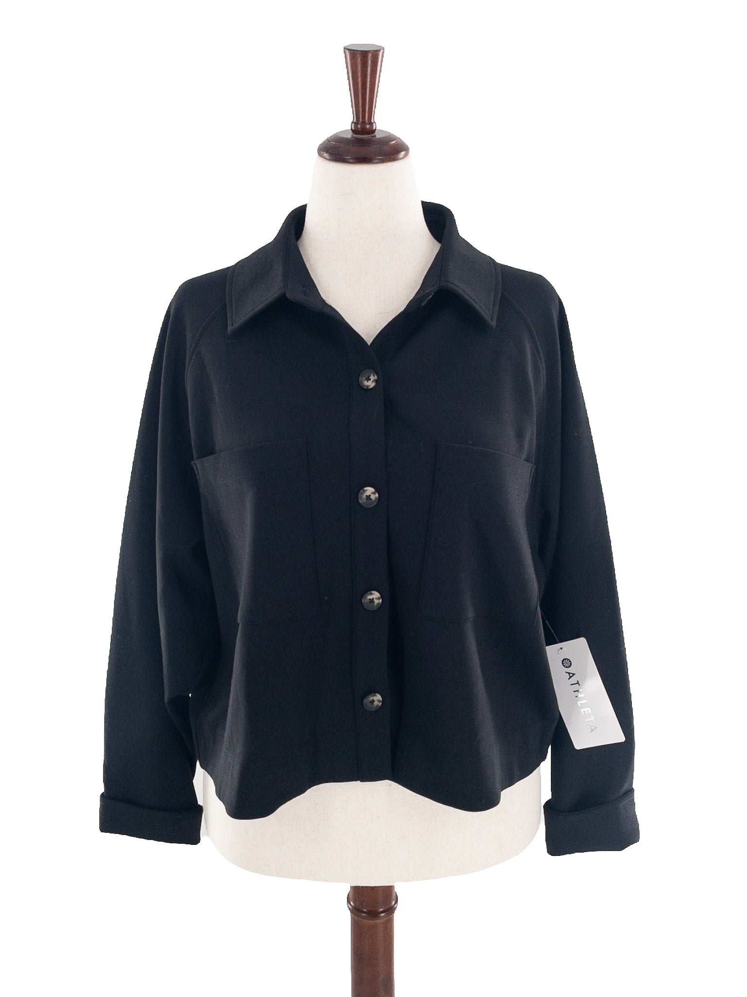 Athleta Black Polyester Blend Size L Blazer