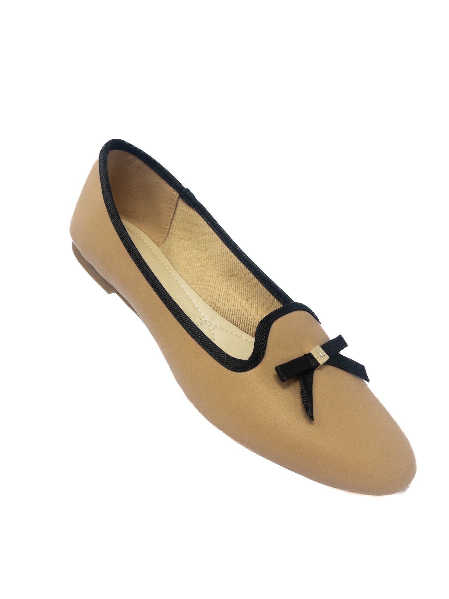 Charter Club Tan Black Bow Man Made 6.5 Flats