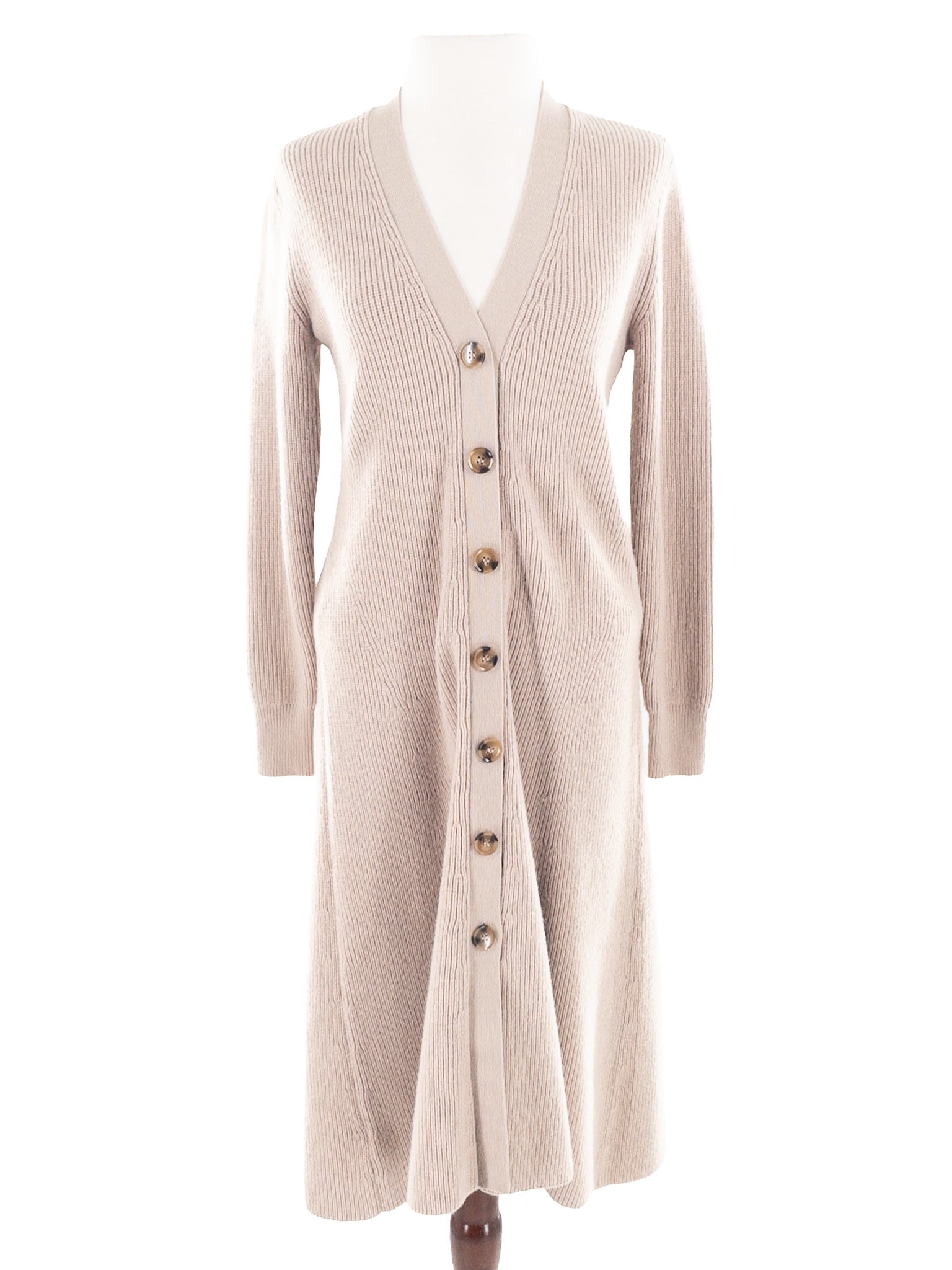 J Crew Beige Ribbed Acrylic Blend Long Sleeve Size S Dress