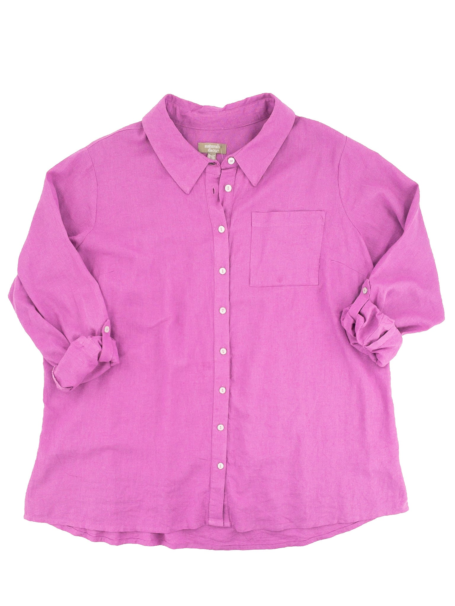 Naturals  D & Co Orchid Linen Blend Cuffed Size 1XP Pants Set