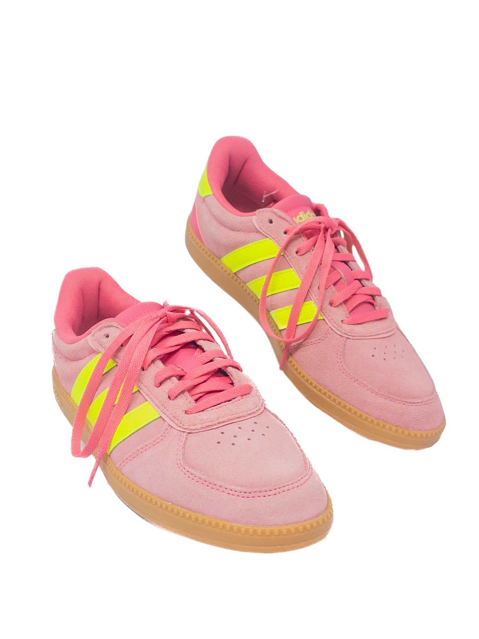 Adidas Pink Neon Stripe Suede 8 Sneakers