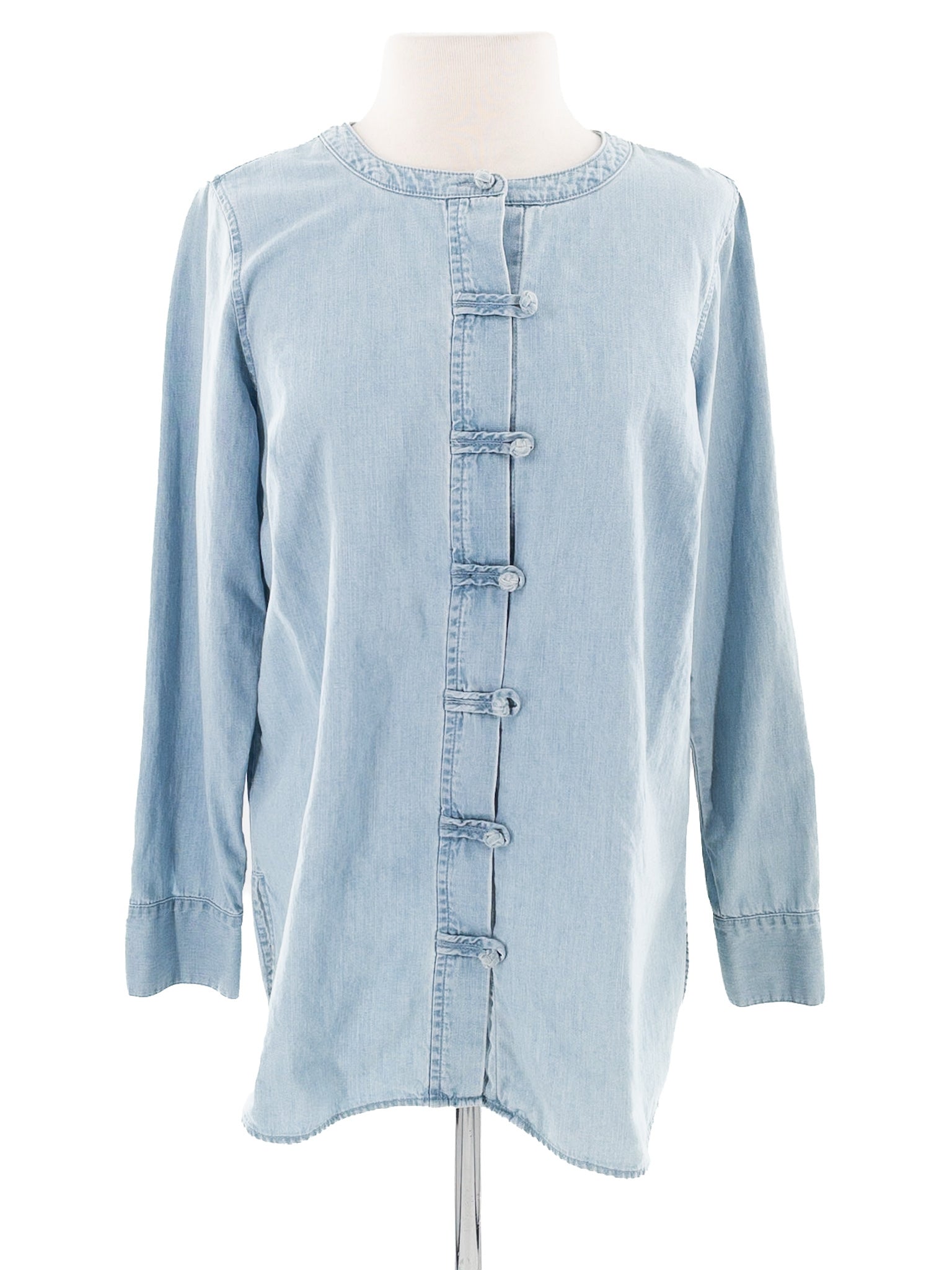J Jill Light Blue Chambray Button Down Size XS Blouse