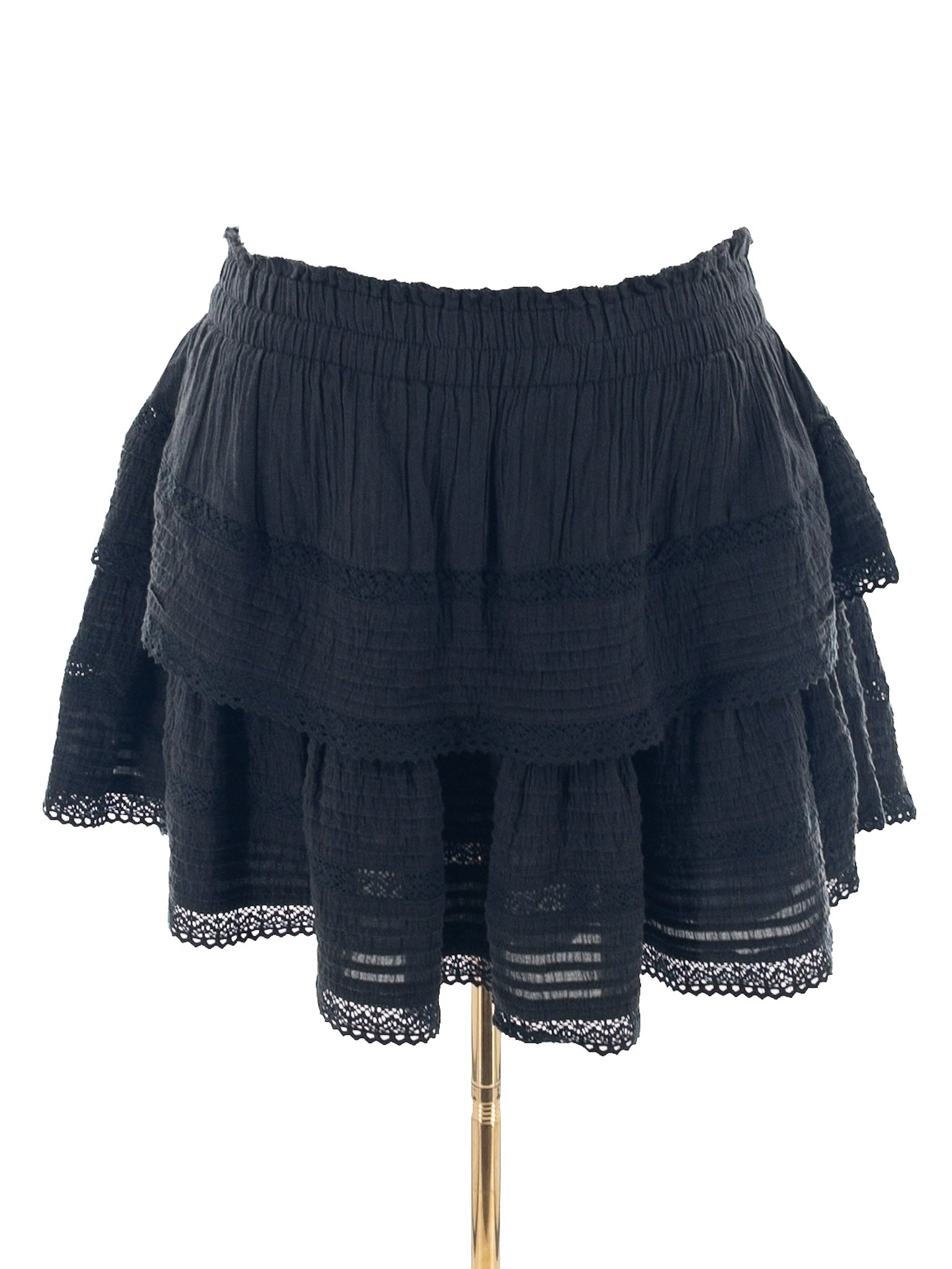 Aerie Black Lace Cotton Size L Skirt