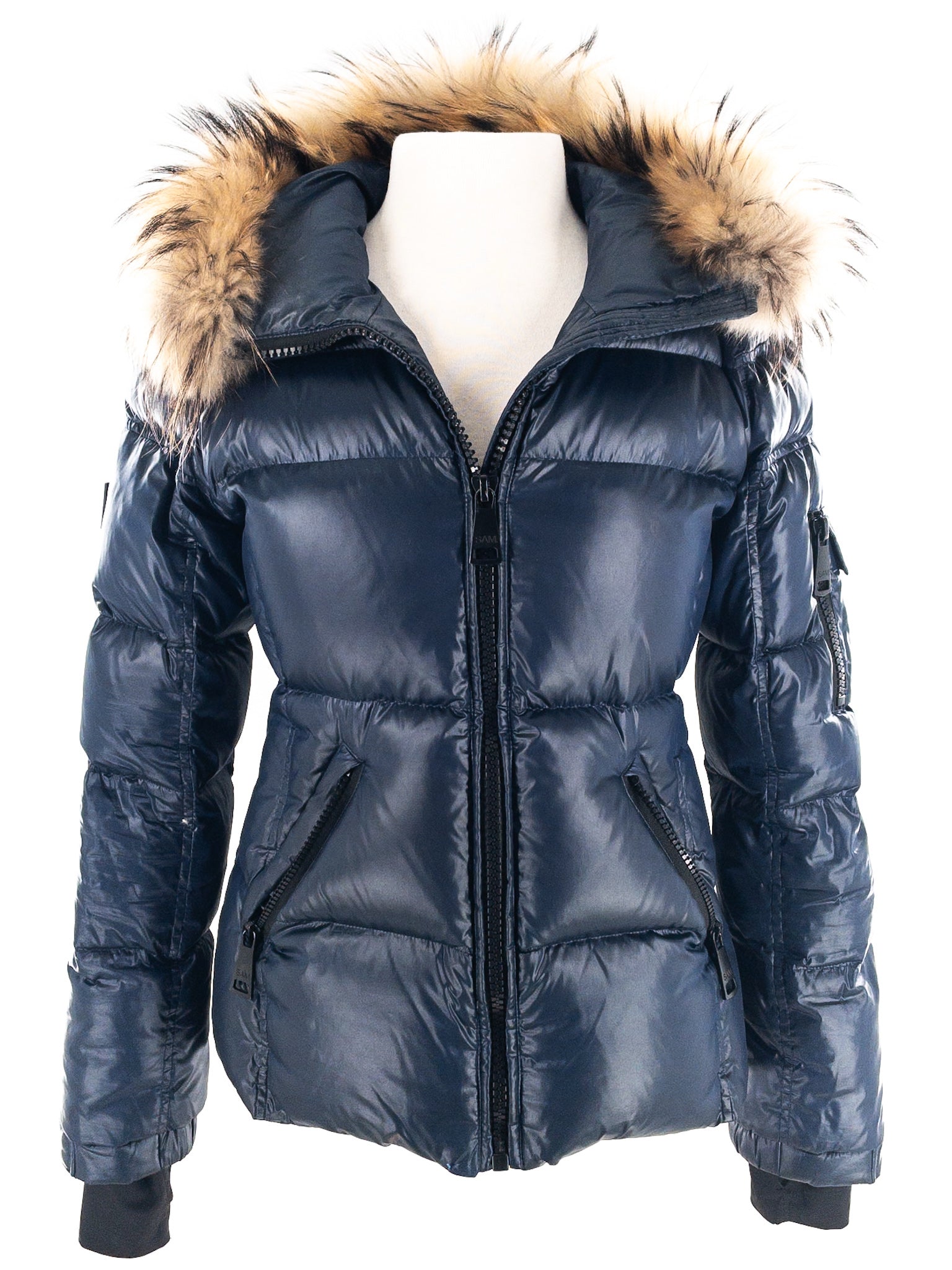 Sam Navy Hooded Puffer Size XS/S Jacket