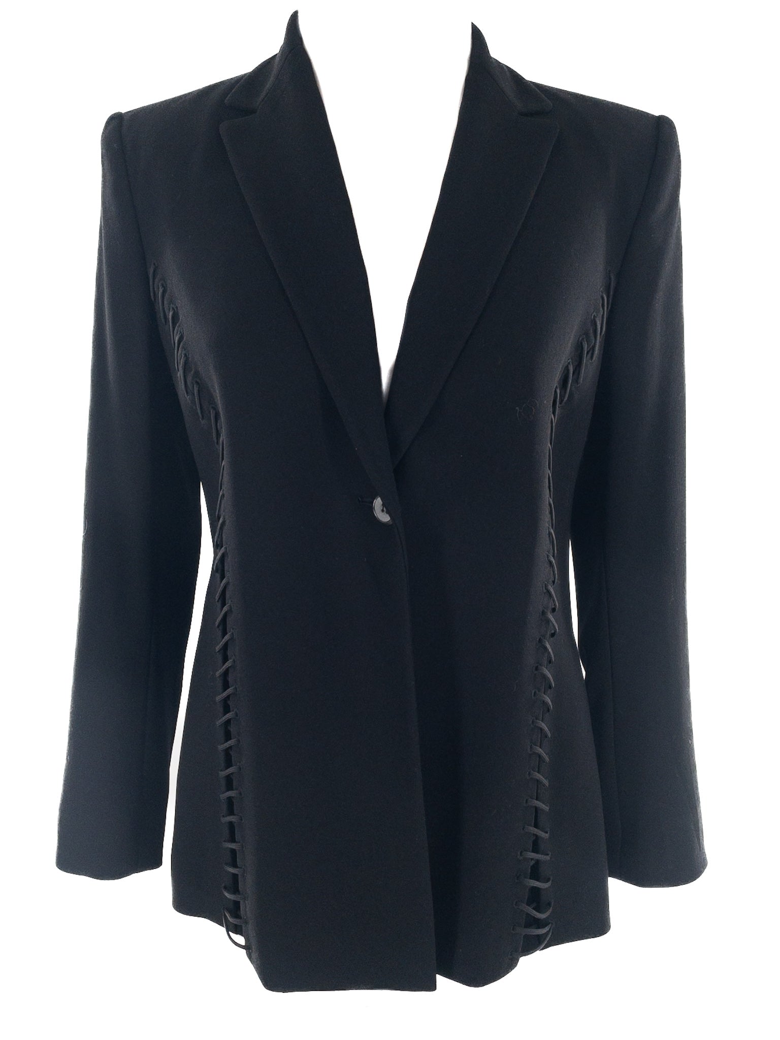 Carlisle Black Cut Out Polyester Blend Size 4 Blazer