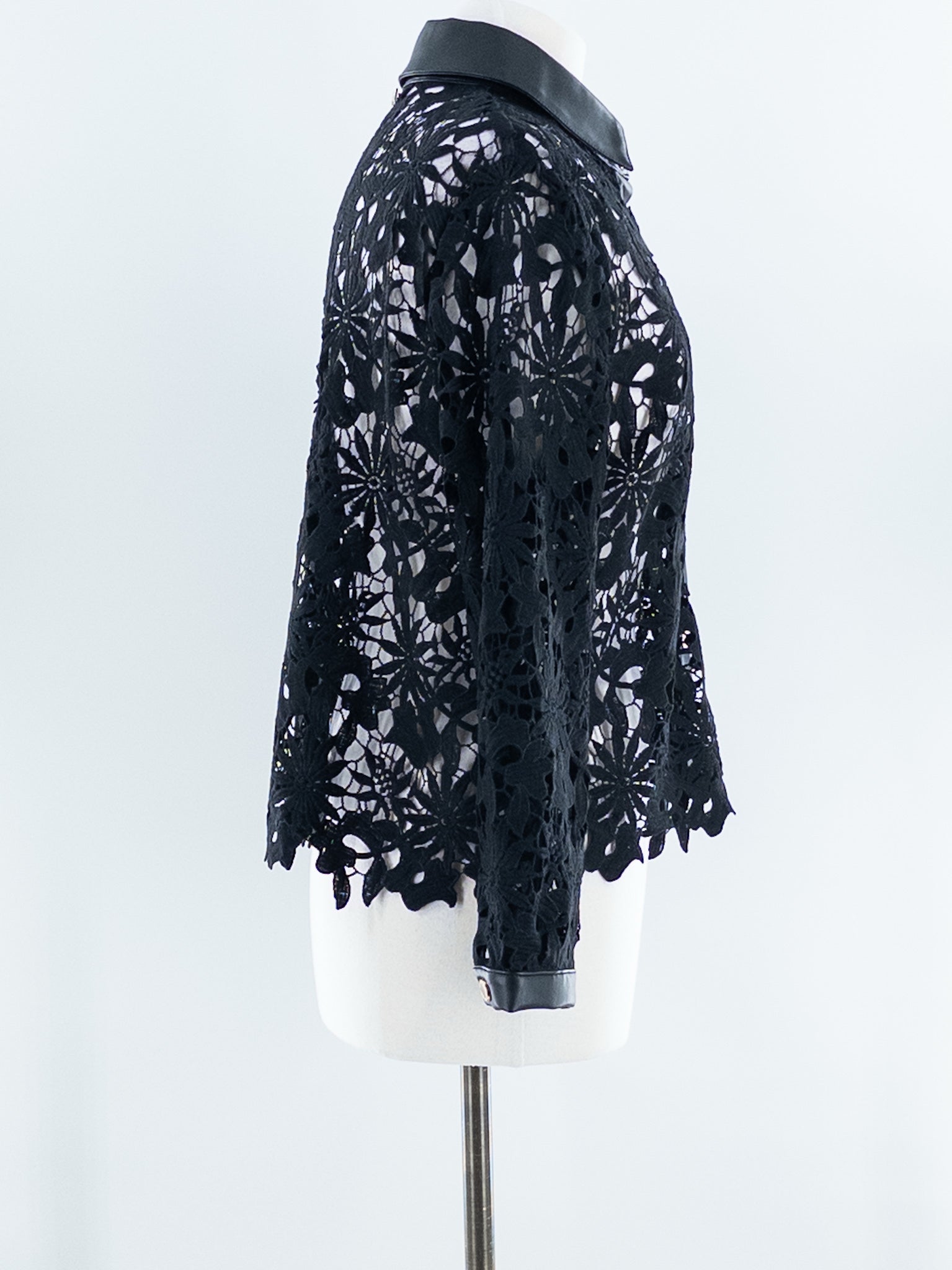 Lola Casademunt Black Lace Polyester Long Sleeve Size S Blouse