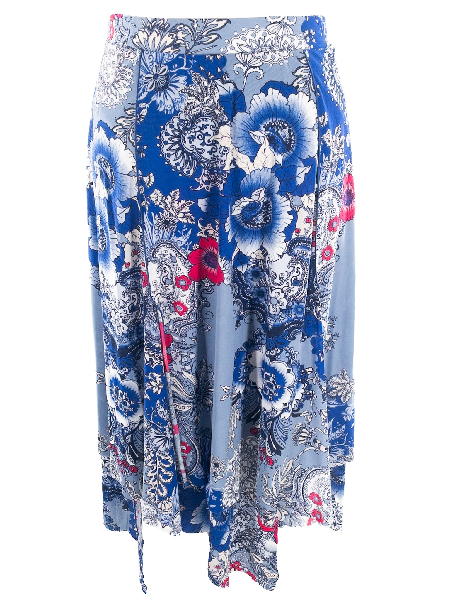 Chicos Blue Paisley Polyester Size 14 Skirt