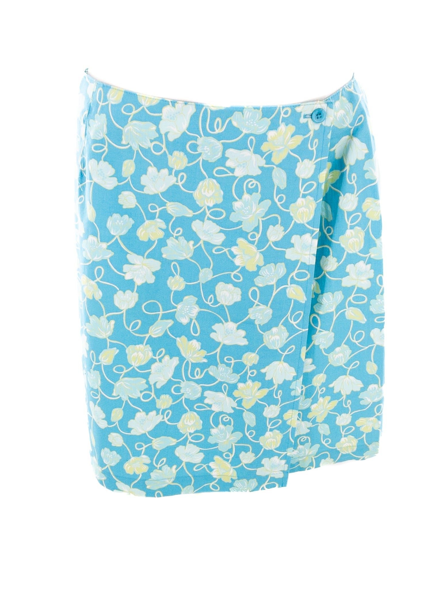 Talbots Aqua Floral Cotton Size 14 Skirt