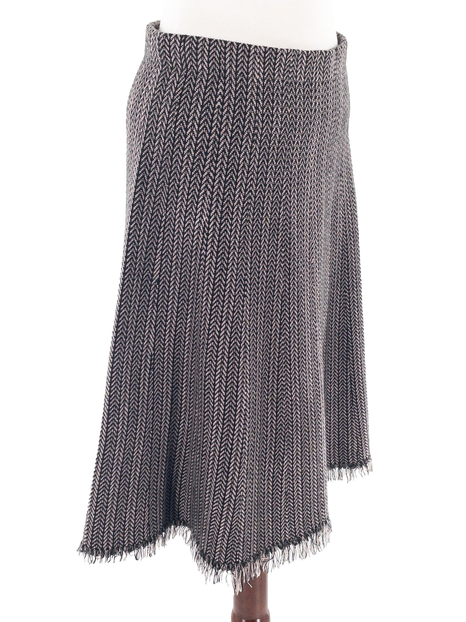 Philosophy Black Tan Herringbone Viscose Blend Size XS Skirt