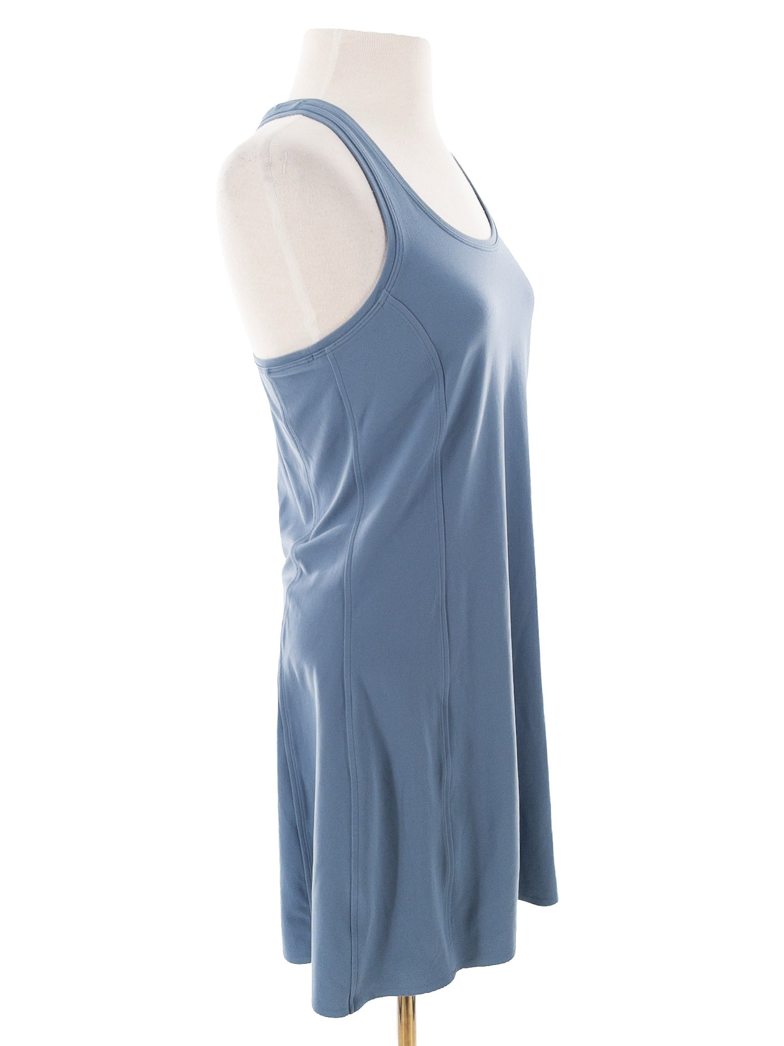 Athleta Dusty Blue Racer Back Nylon Blend Sleeveless Size M Dress