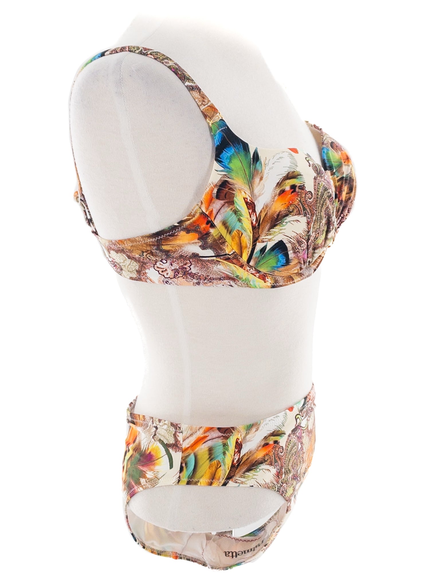 Palmetta Multi-Color Paisley Lycra Blend Size M Swimsuit 2 PC