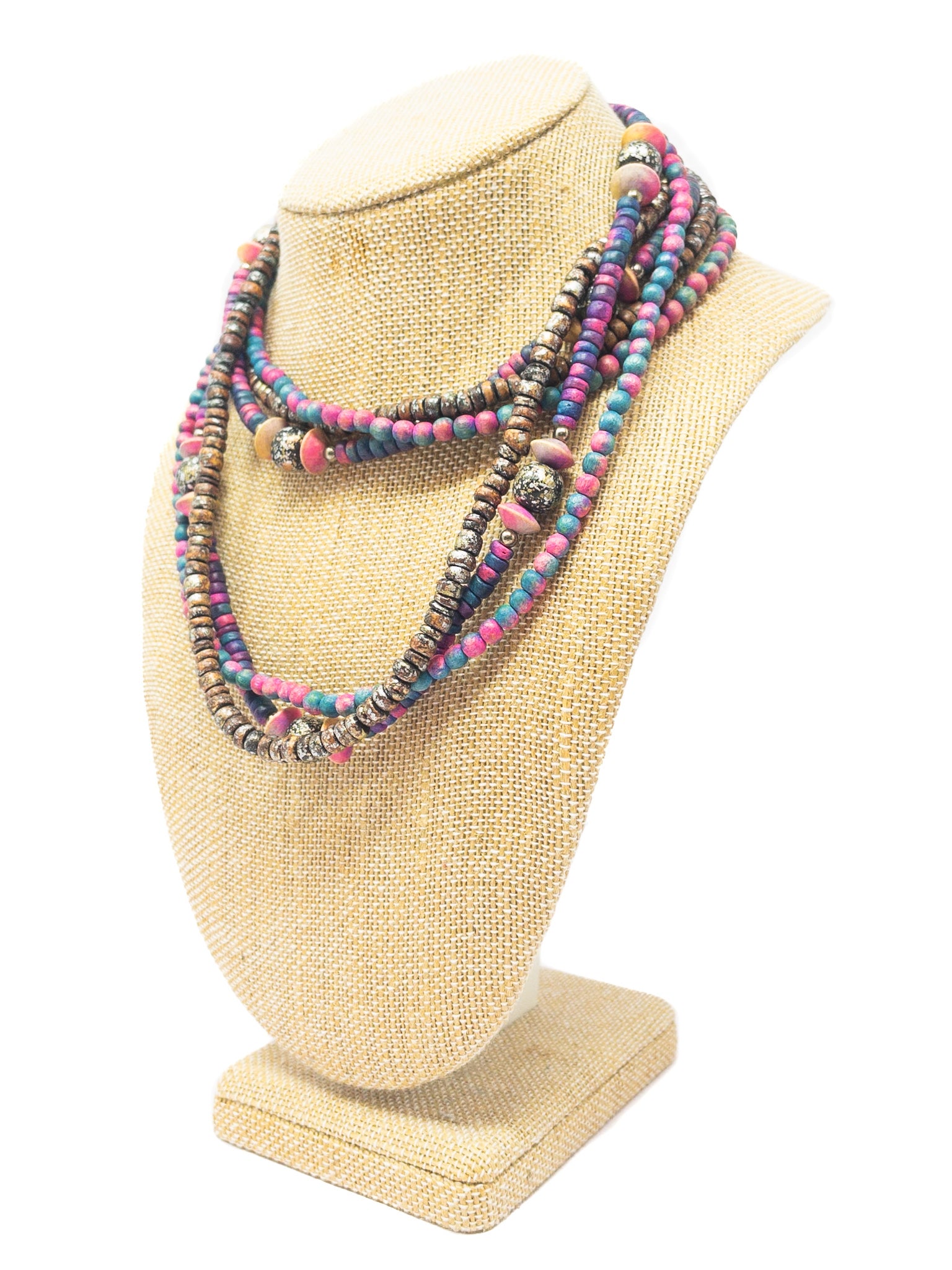 Purple Pink Beaded Necklaces