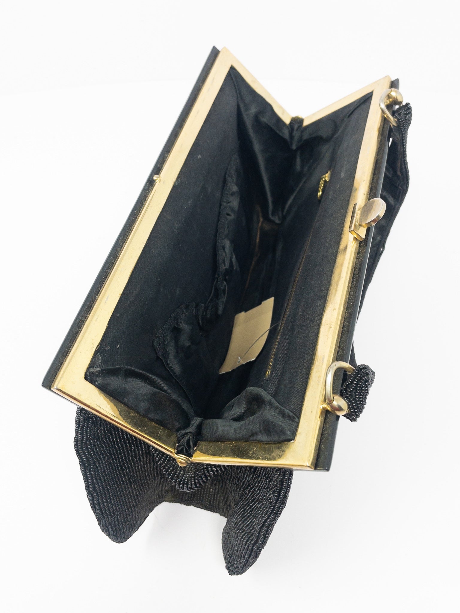 Black Embellished Bamboo Blend Purse