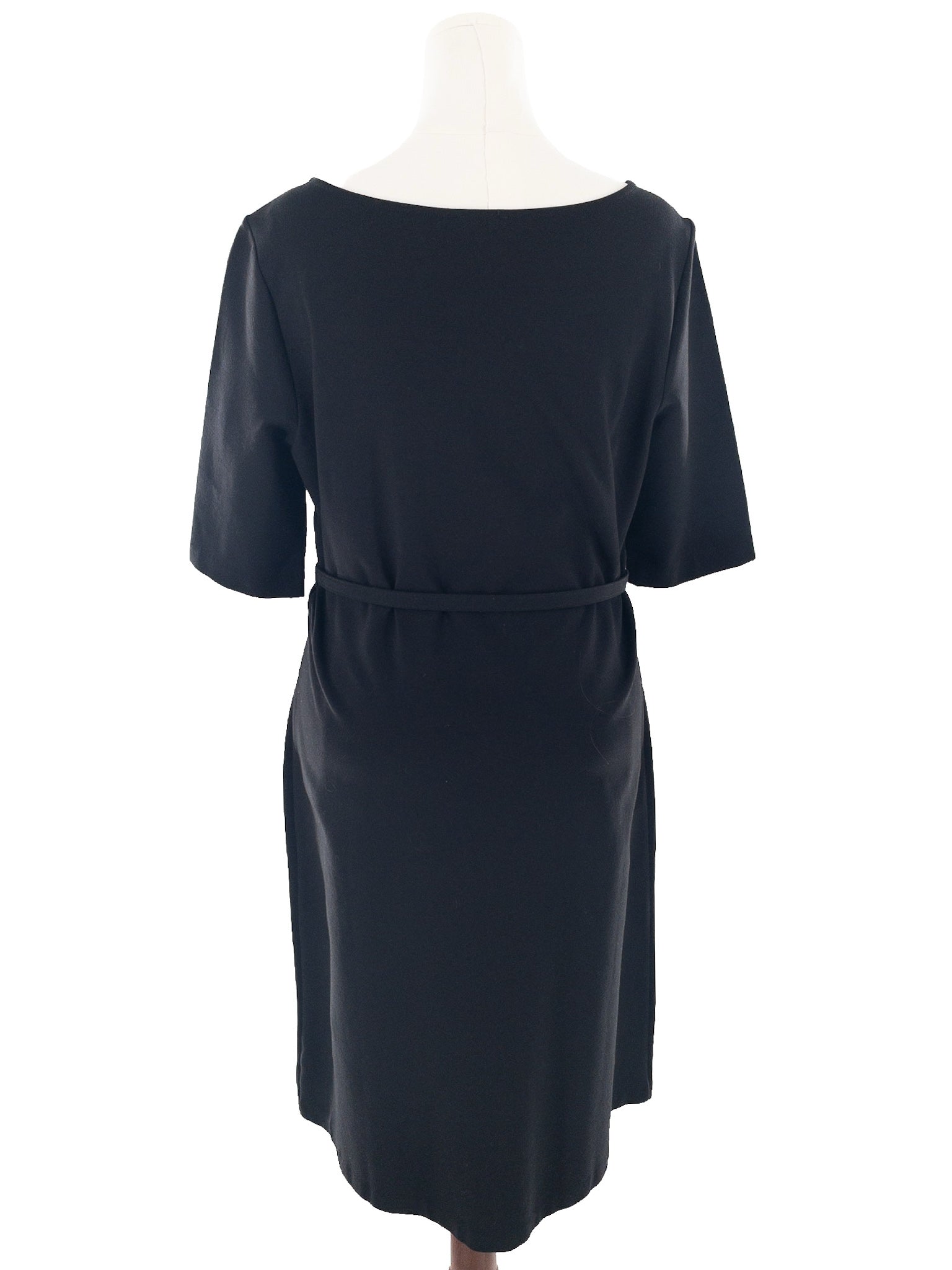 Talbots Black Belted Spandex Blend Short Sleeve Size 14 Dress