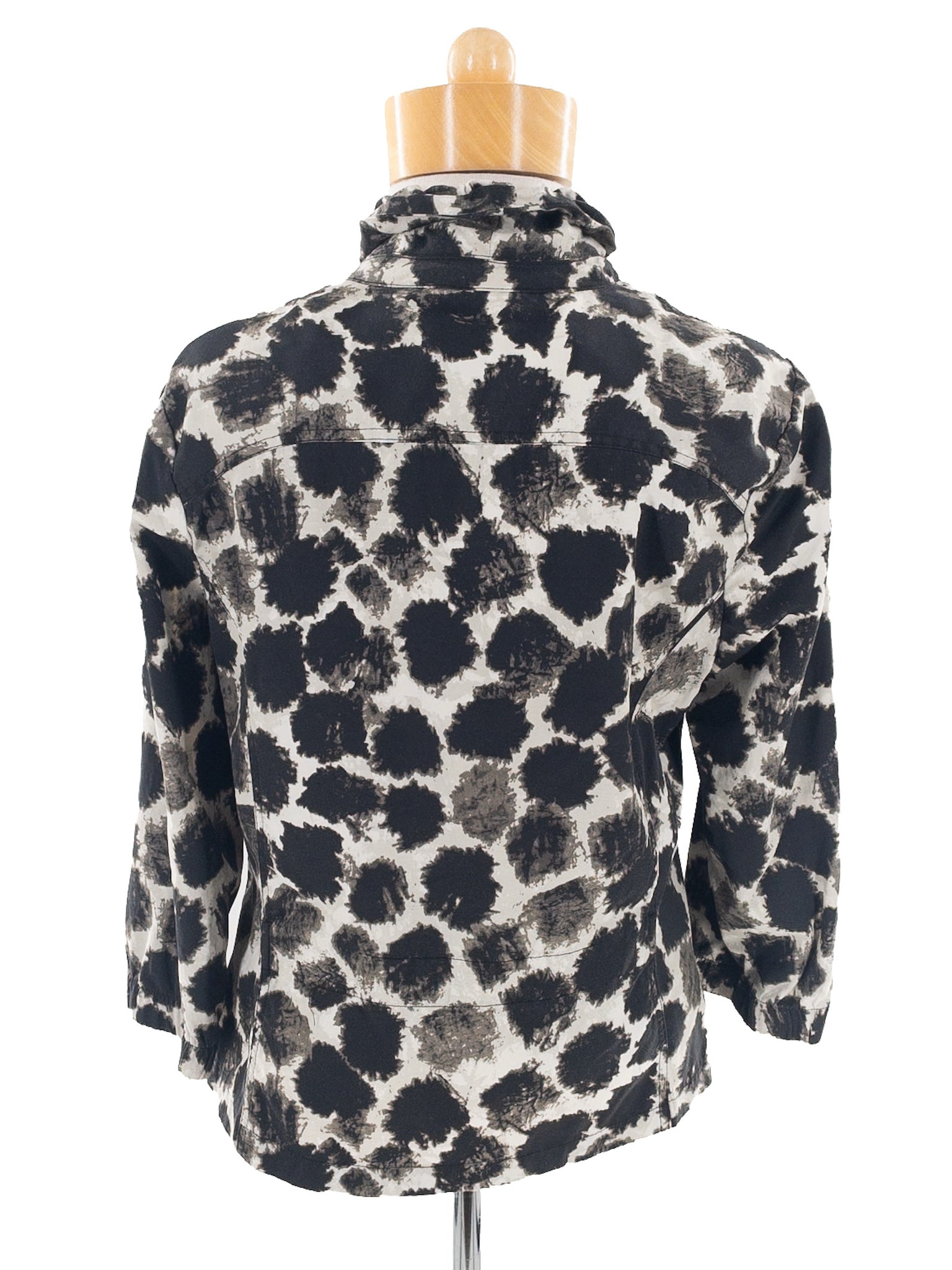 Christopher & Banks Black Cream Splatter Cotton Blend Size M Jacket