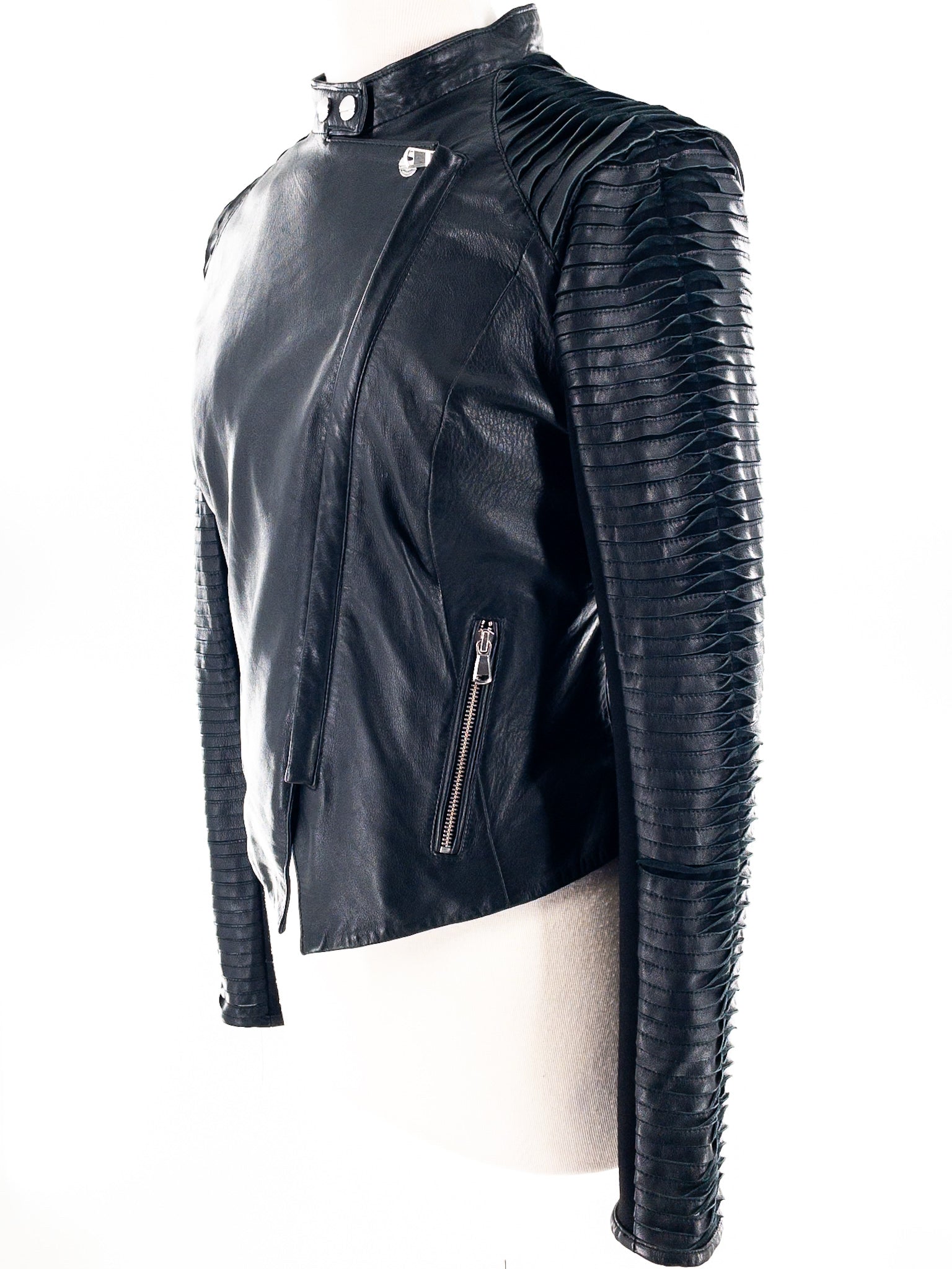 Lamarque Black Moto Leather Size M Jacket