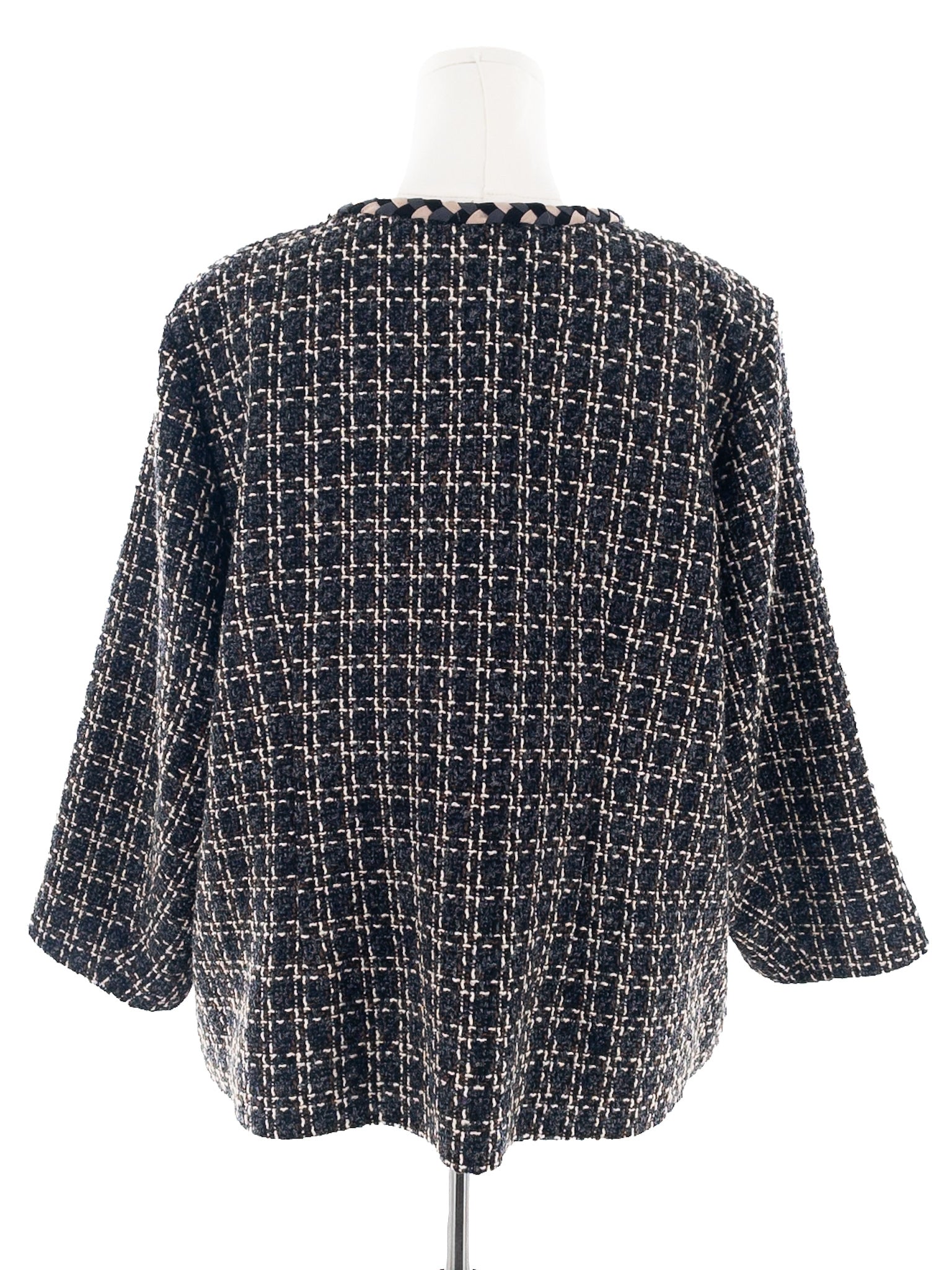 Isaac Mizrahi Charcoal Tan Plaid Wool Blend Size 20W Blazer
