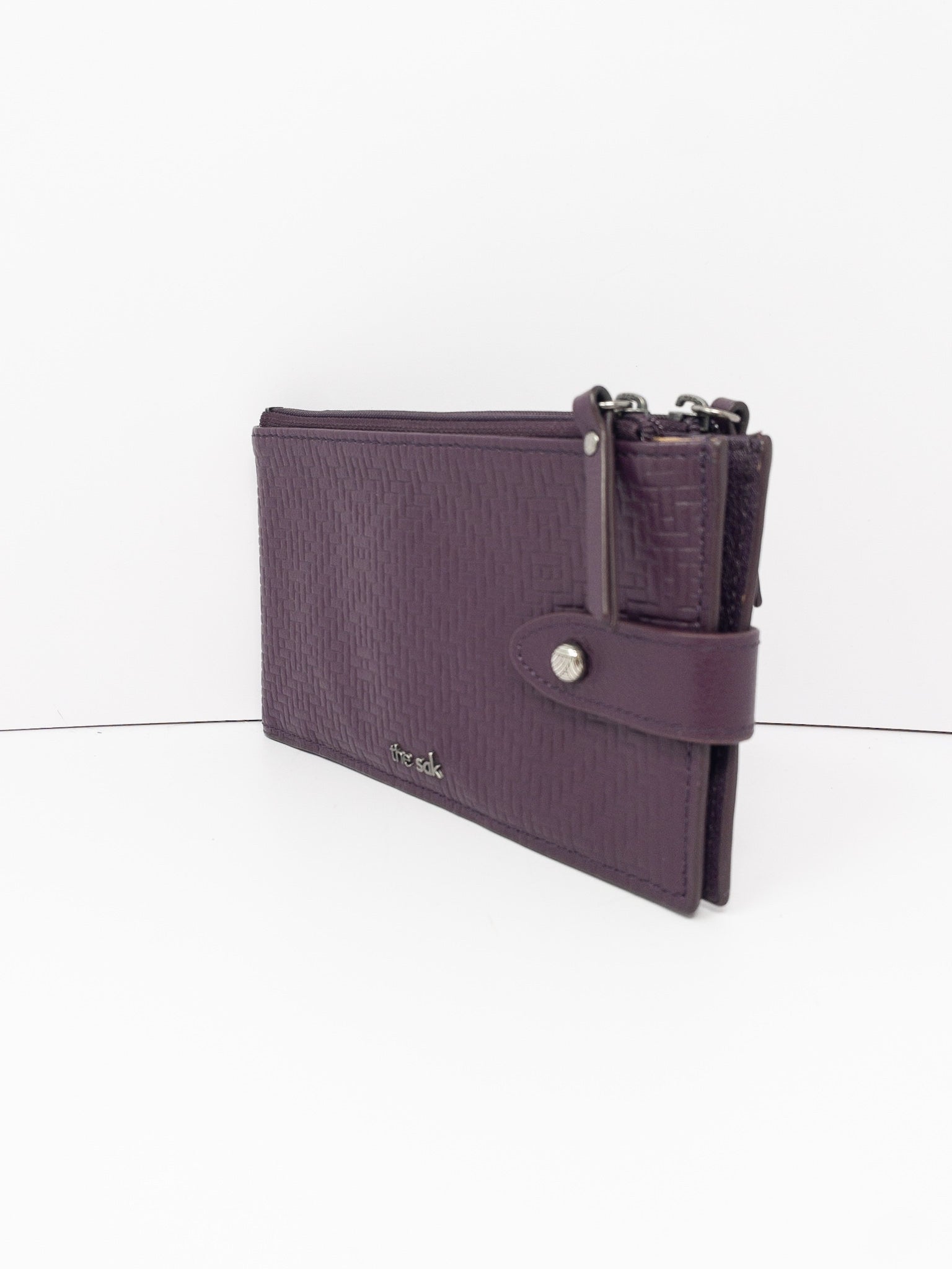 the sak Plum Woven Leather Wallet