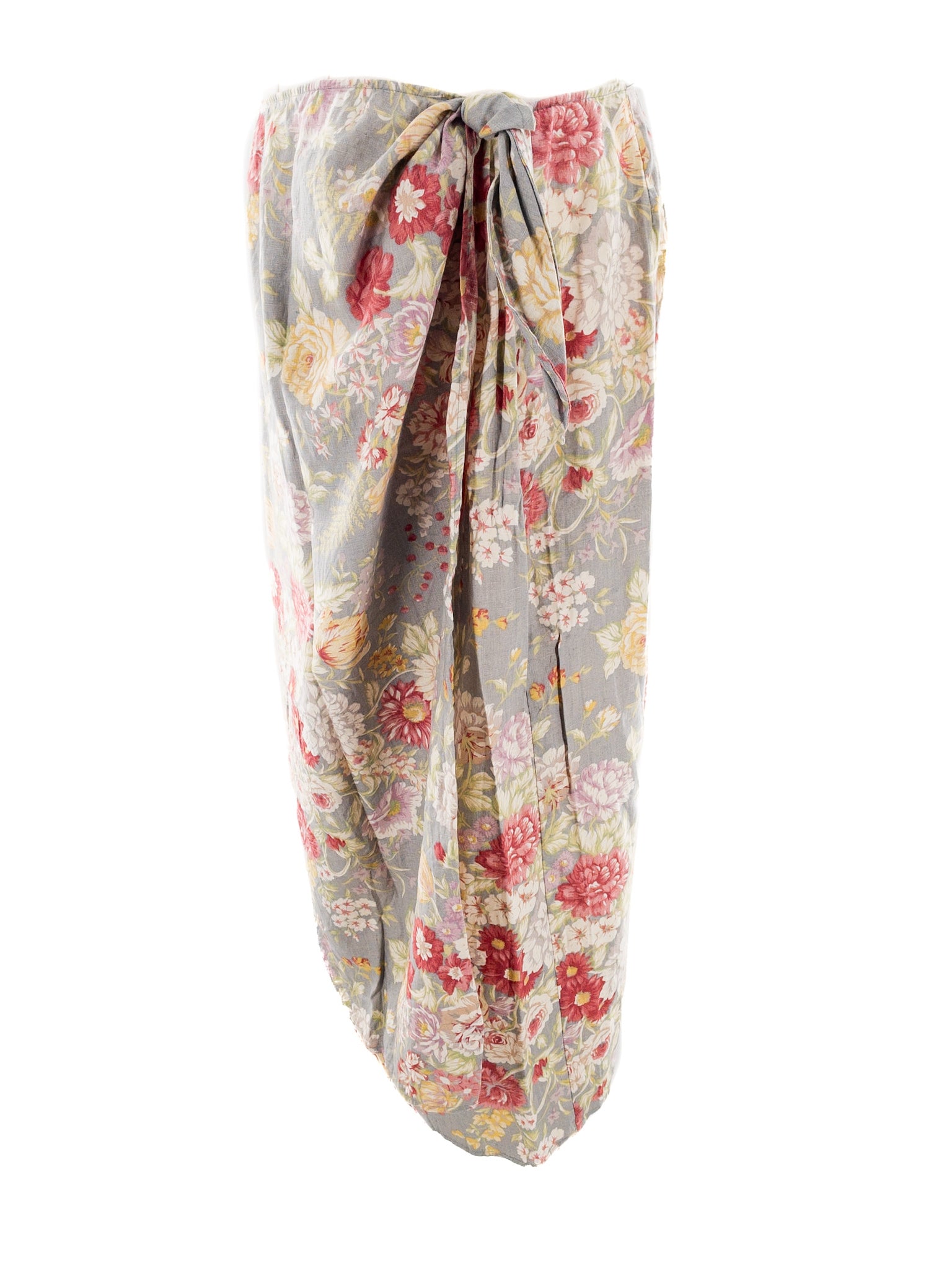 Ralph Lauren Gray Pink Floral Linen Size 22W Skirt