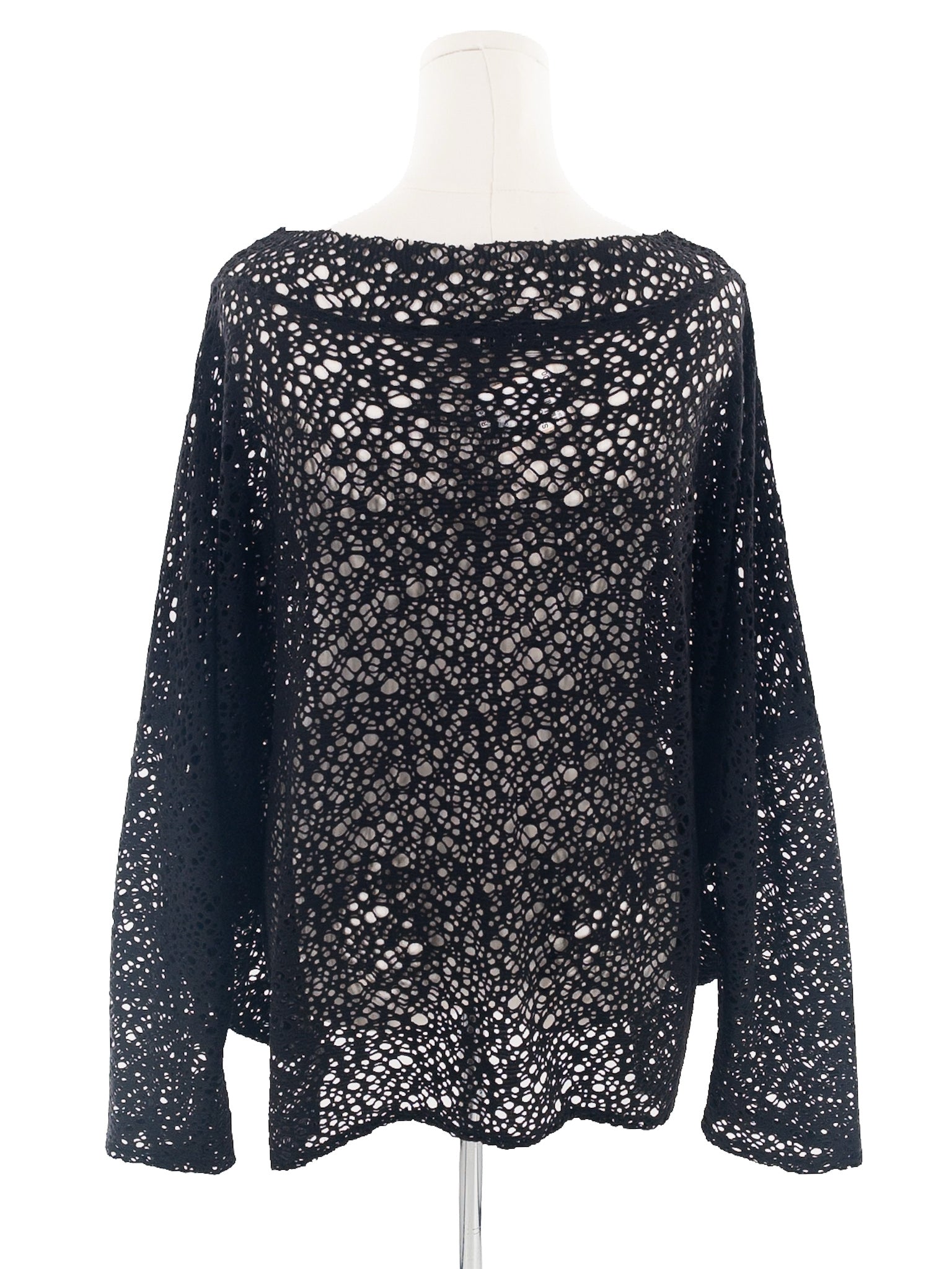 Transparente Black Crochet Size XXL Sweaters