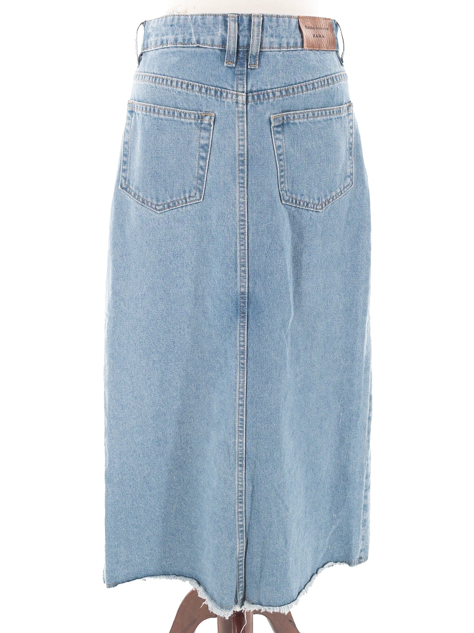 Zara Light Blue Distressed Denim Size 00 Skirt