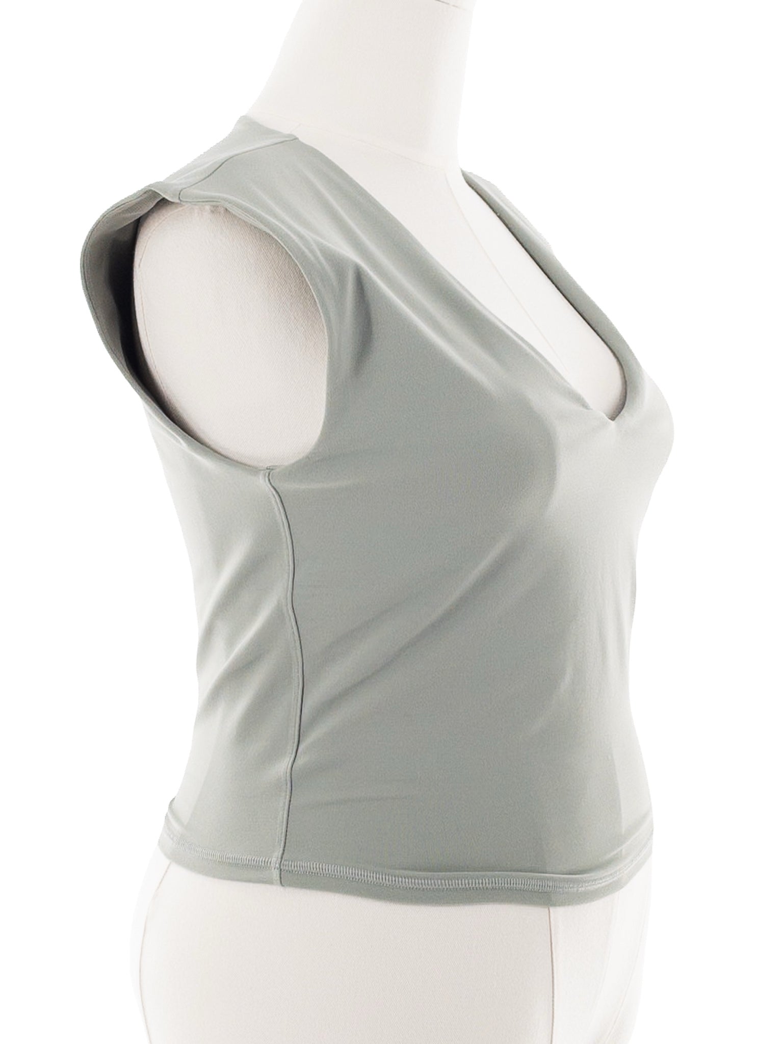 Athleta Seafoam V Neck Stretch Cap Sleeve Size L T Shirt