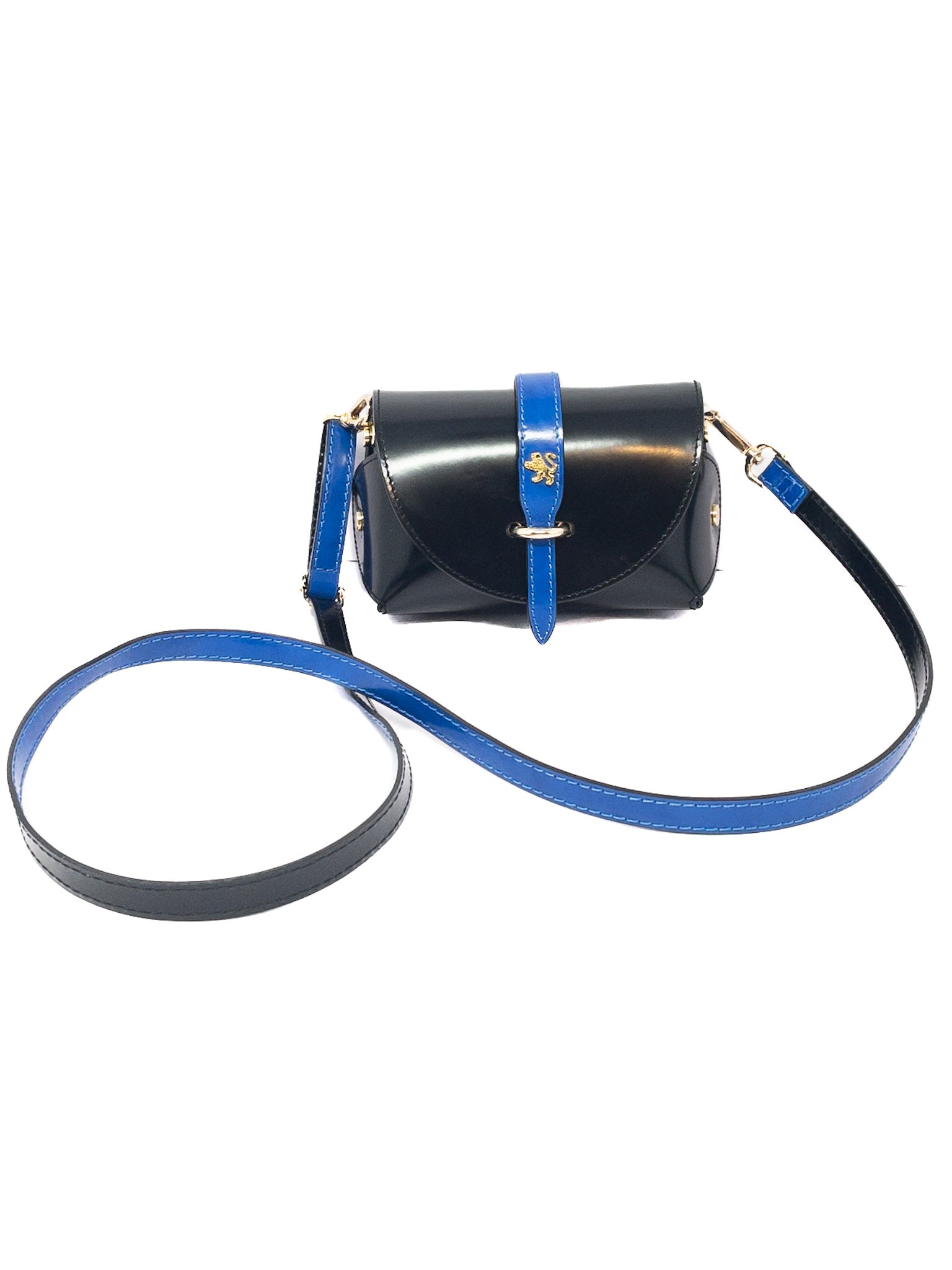 Pratesi Navy Shiny Leather Cross Body